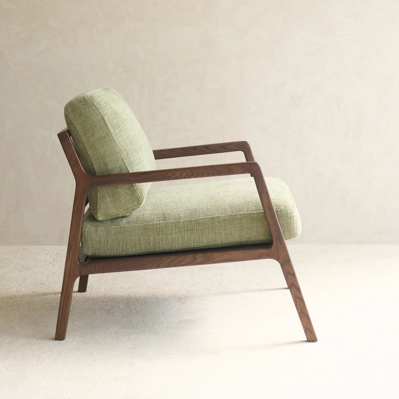 Nysse Fabric Armchair | Espresso Oak Frame - Glen - Image 7