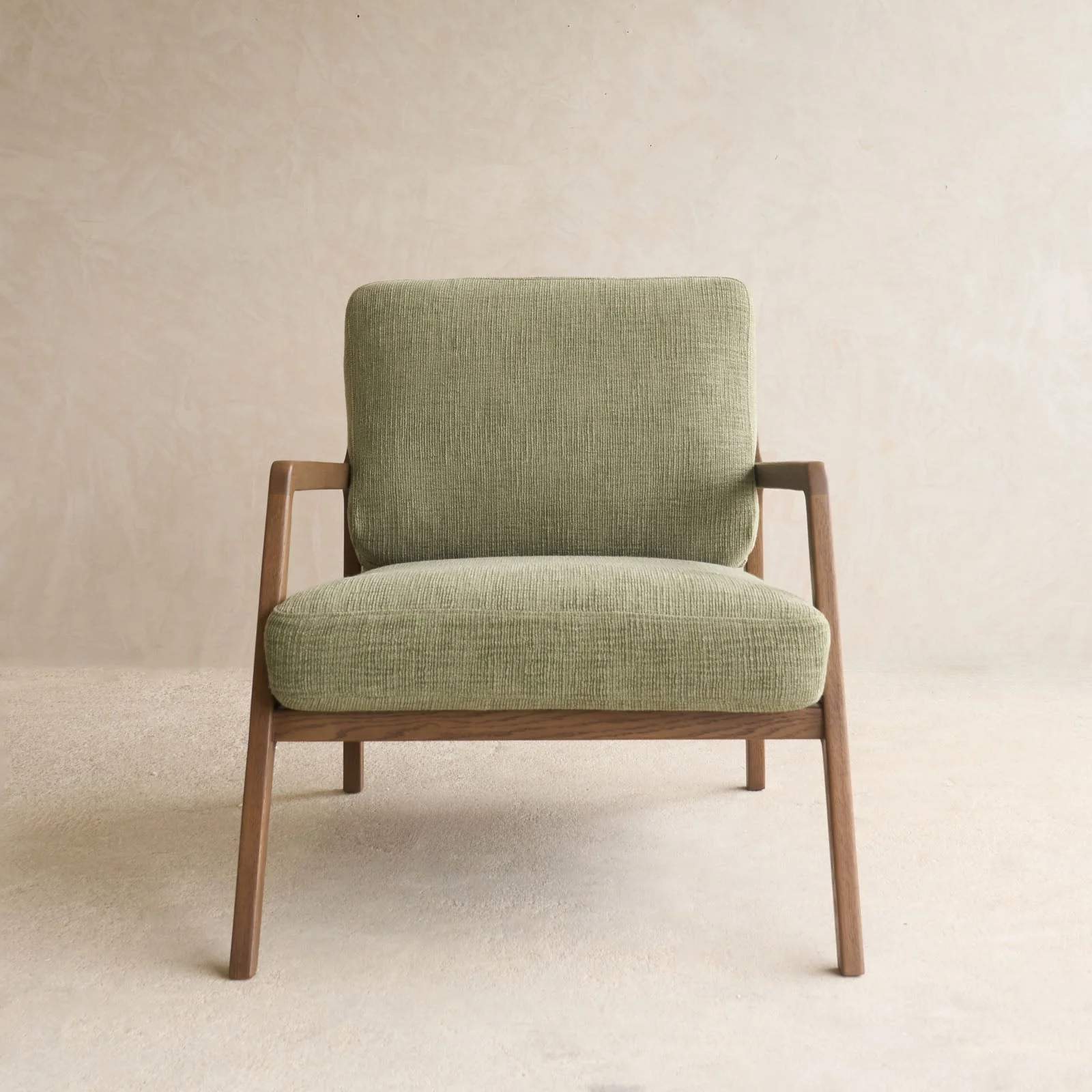 Nysse Fabric Armchair | Latte Oak Frame - Glen - Image 3