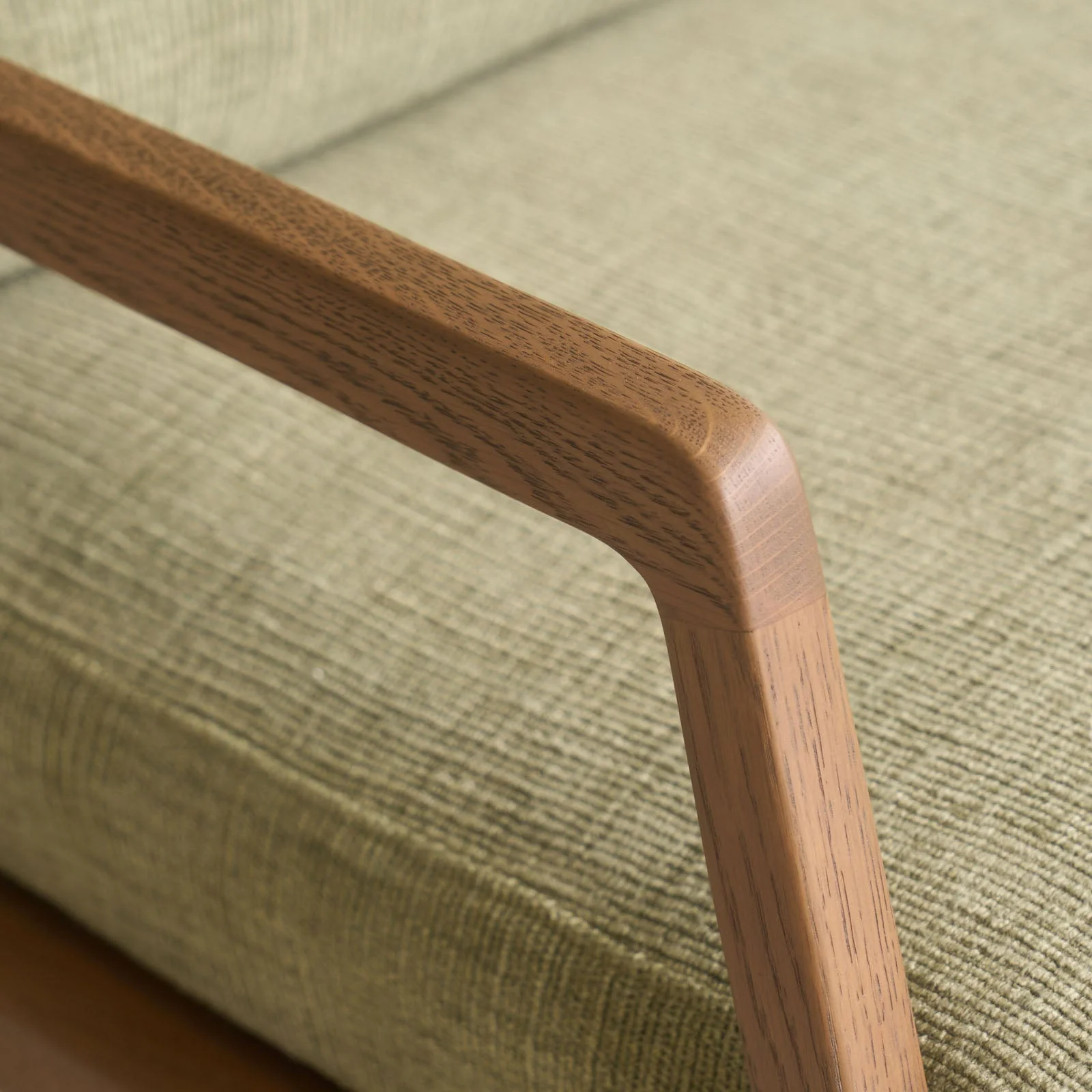 Nysse Fabric Armchair | Latte Oak Frame - Glen - Image 6