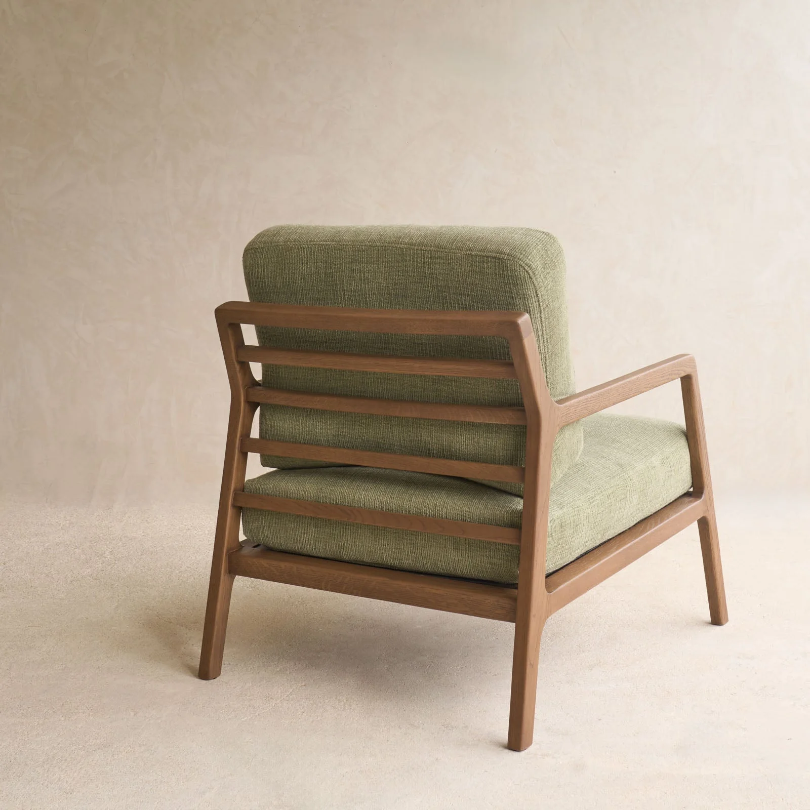 Nysse Fabric Armchair | Latte Oak Frame - Glen - Image 9