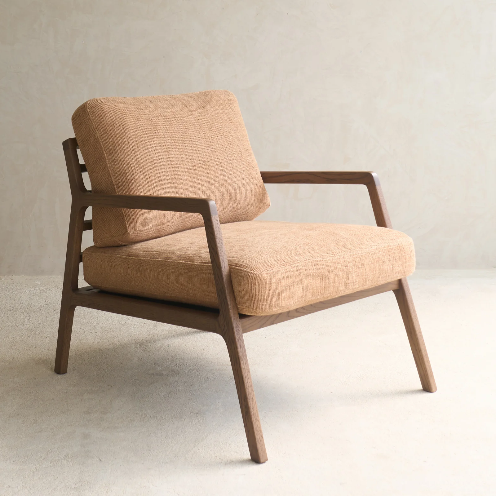 Nysse Fabric Armchair | Latte Oak Frame - Yak - Image 6