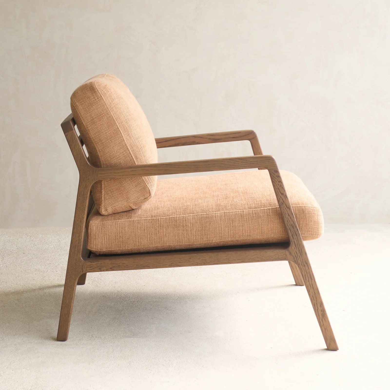 Nysse Fabric Armchair | Latte Oak Frame - Yak - Image 7