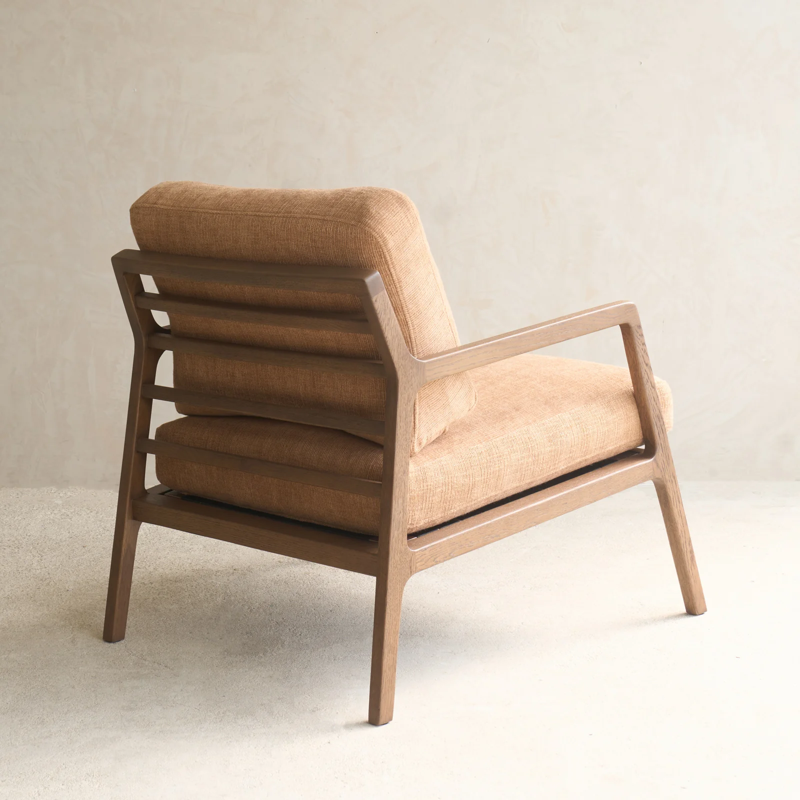 Nysse Fabric Armchair | Latte Oak Frame - Yak - Image 8