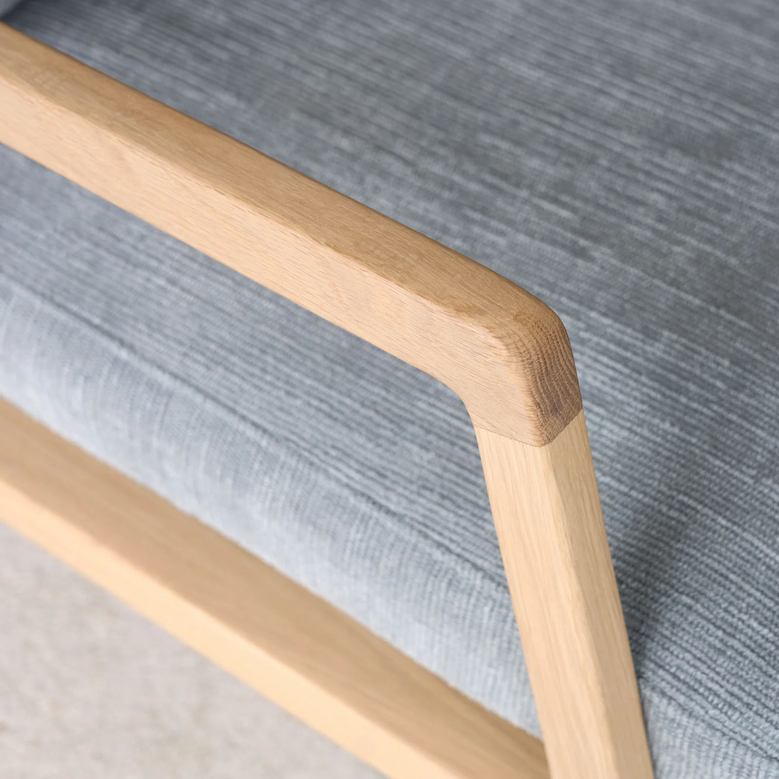 Nysse Fabric Armchair | Oak Frame - Gunmetal - Image 7