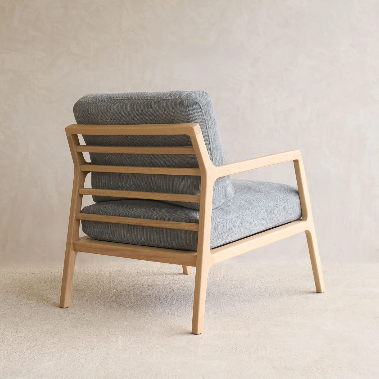 Nysse Fabric Armchair | Oak Frame - Gunmetal - Image 8
