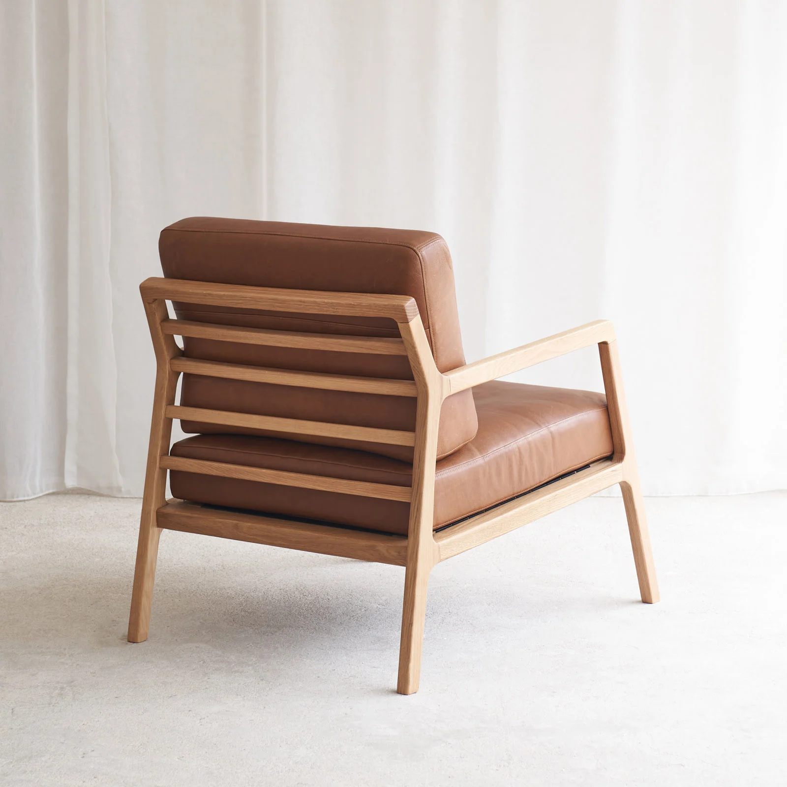 Nysse Leather Armchair | Oak Frame - Saddle - Image 7