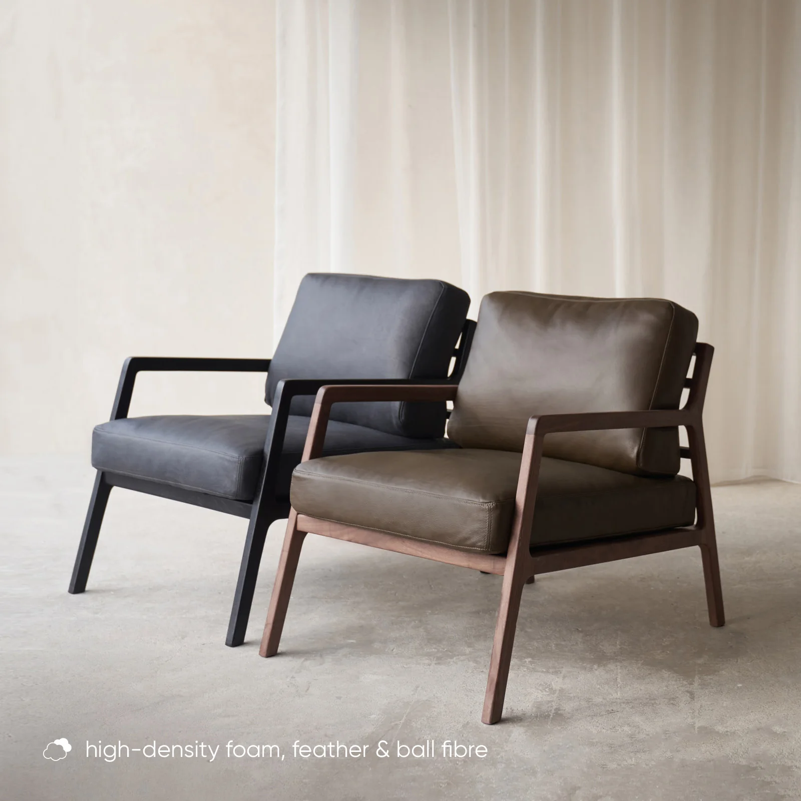 Nysse Leather Armchair | Walnut Frame - Hunter - Image 4