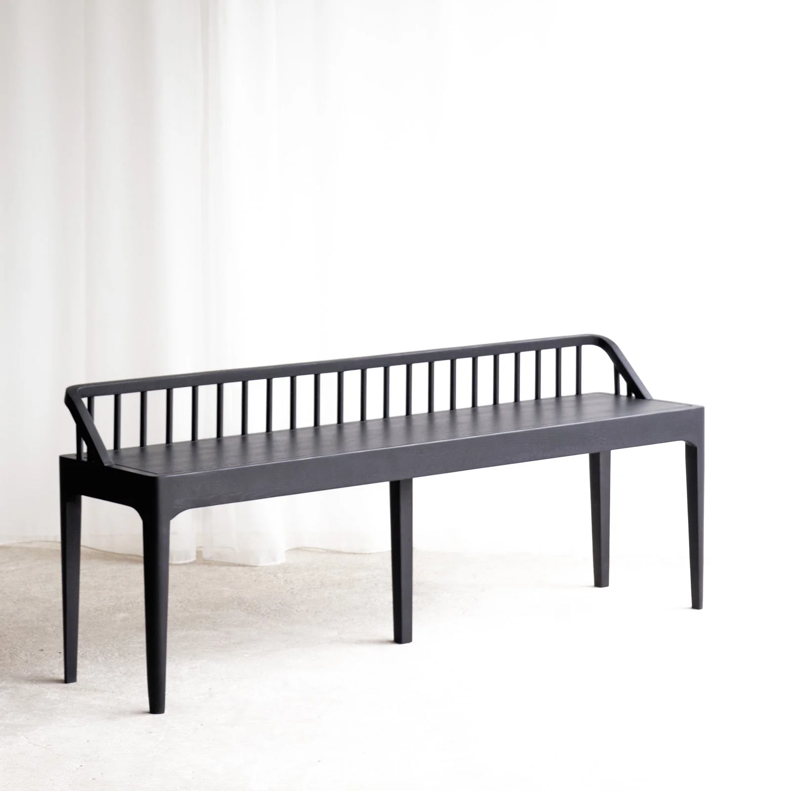 Spindle Bench | Oak - Black - Image 3