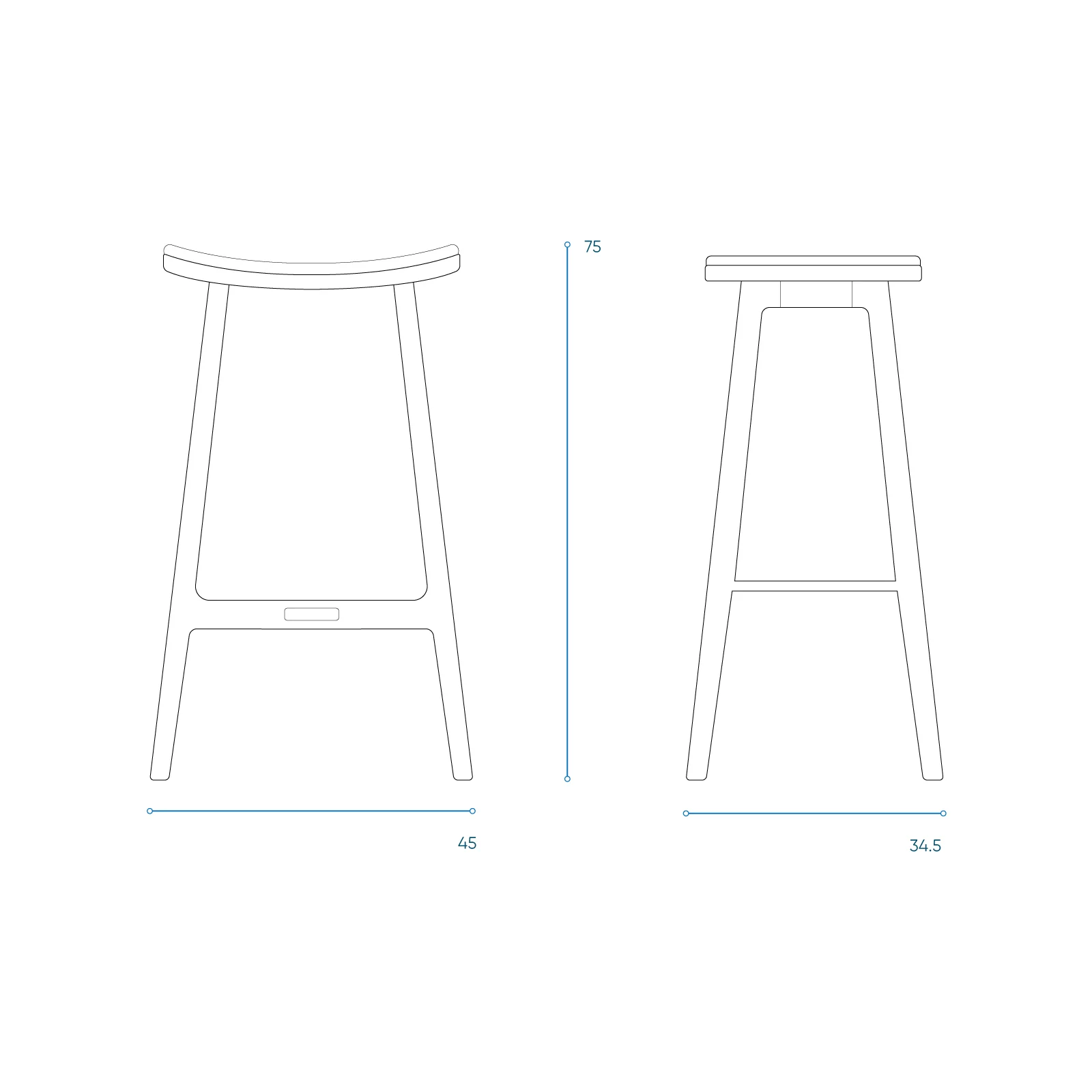 Odd Bar Stool | Oak Frame - Bespoke Leather - Image 4