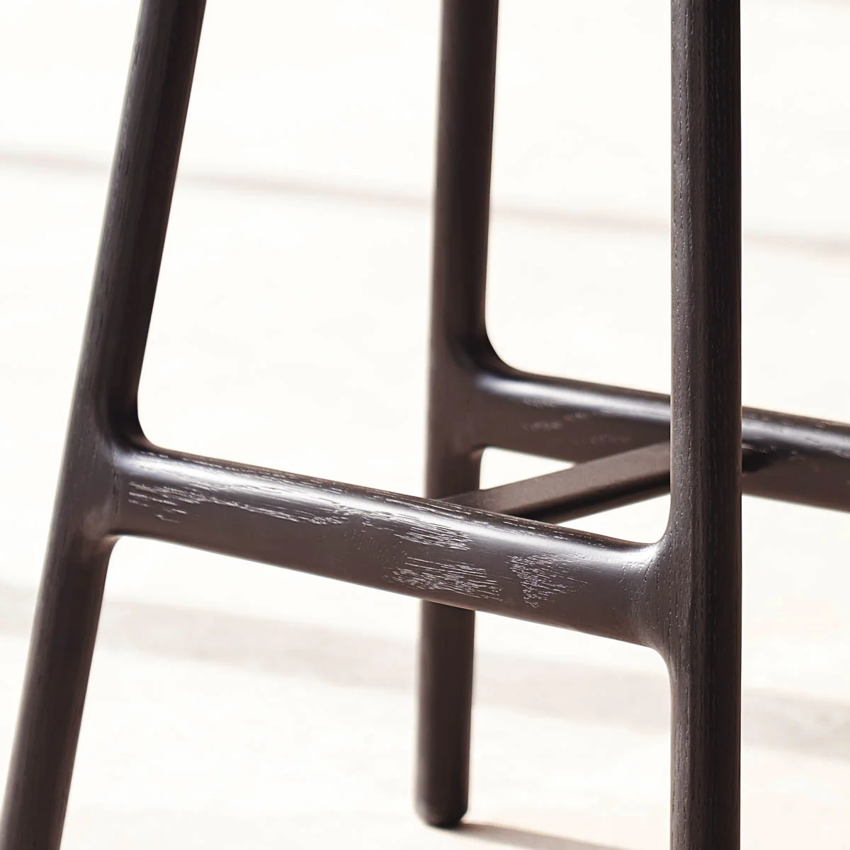 Odd Leather Counter Stool | Black Frame - Coal - Image 5