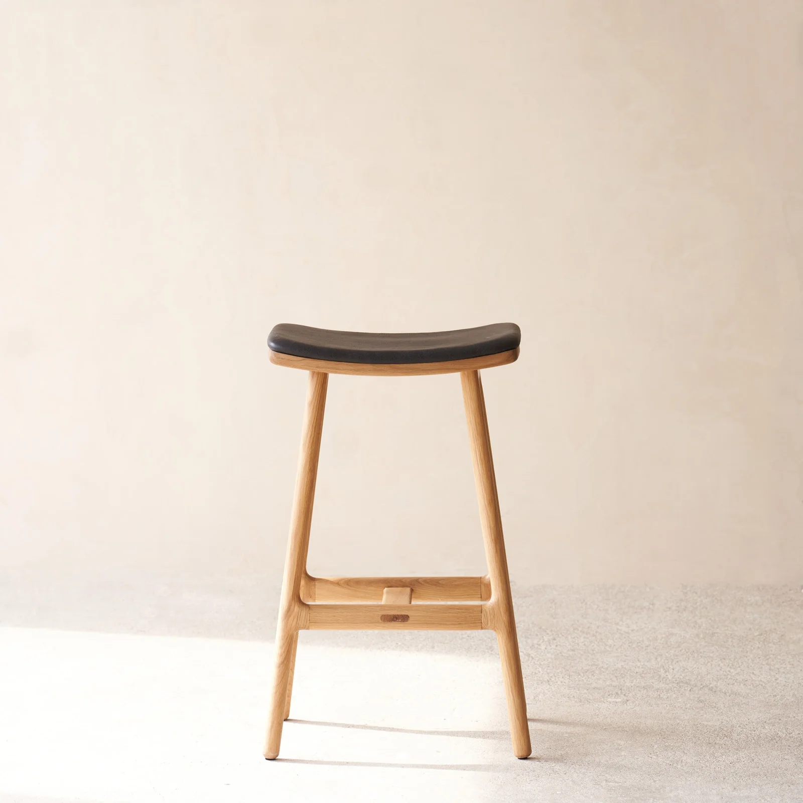 Odd Counter Stool | Oak Frame - Bespoke Leather - Image 10