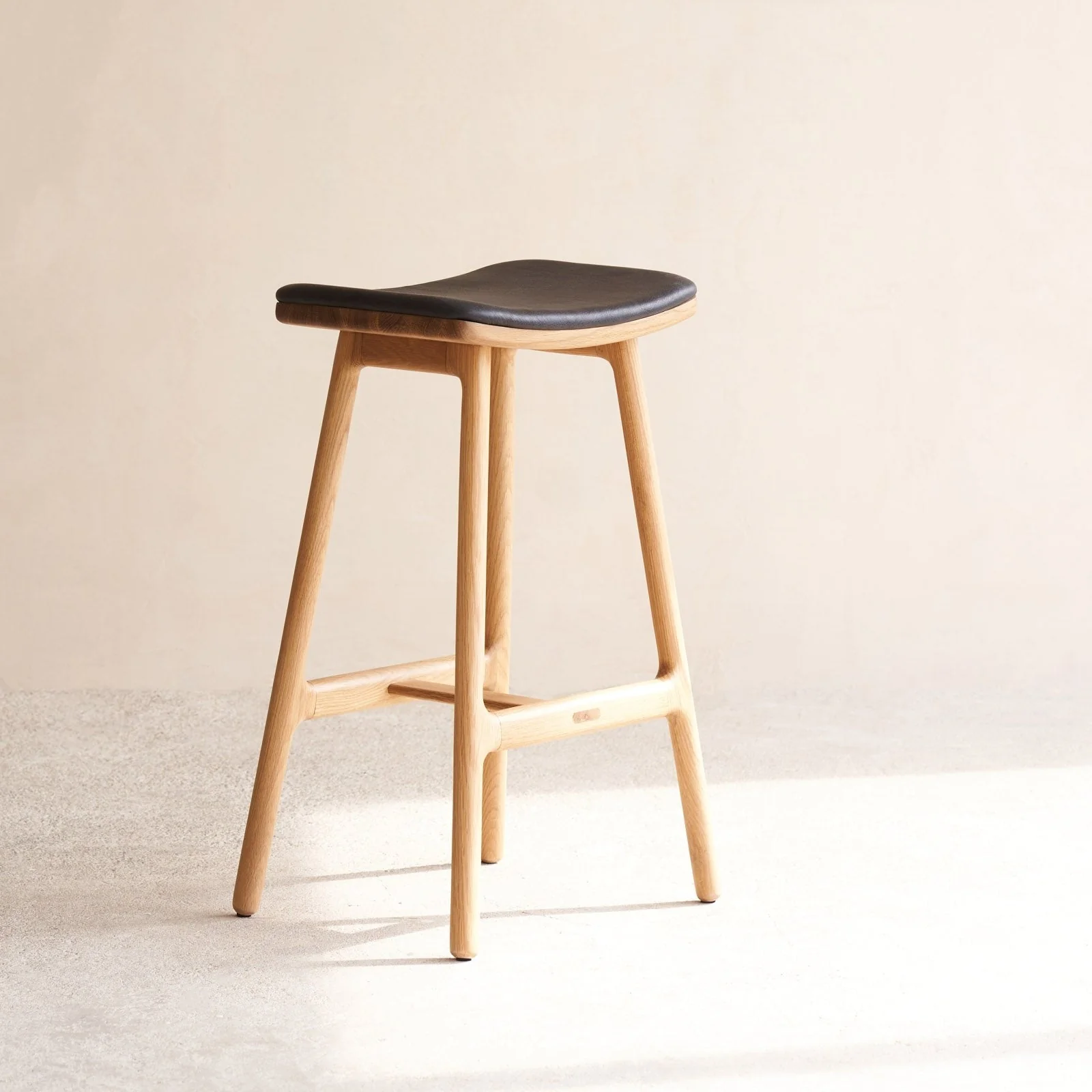 Odd Counter Stool | Oak Frame - Bespoke Leather - Image 12