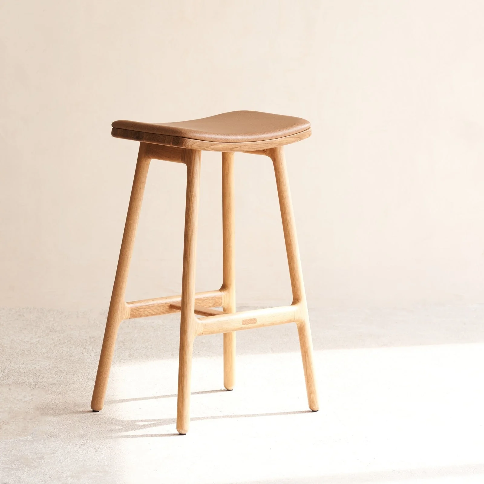 Odd Counter Stool | Oak Frame - Bespoke Leather - Image 3