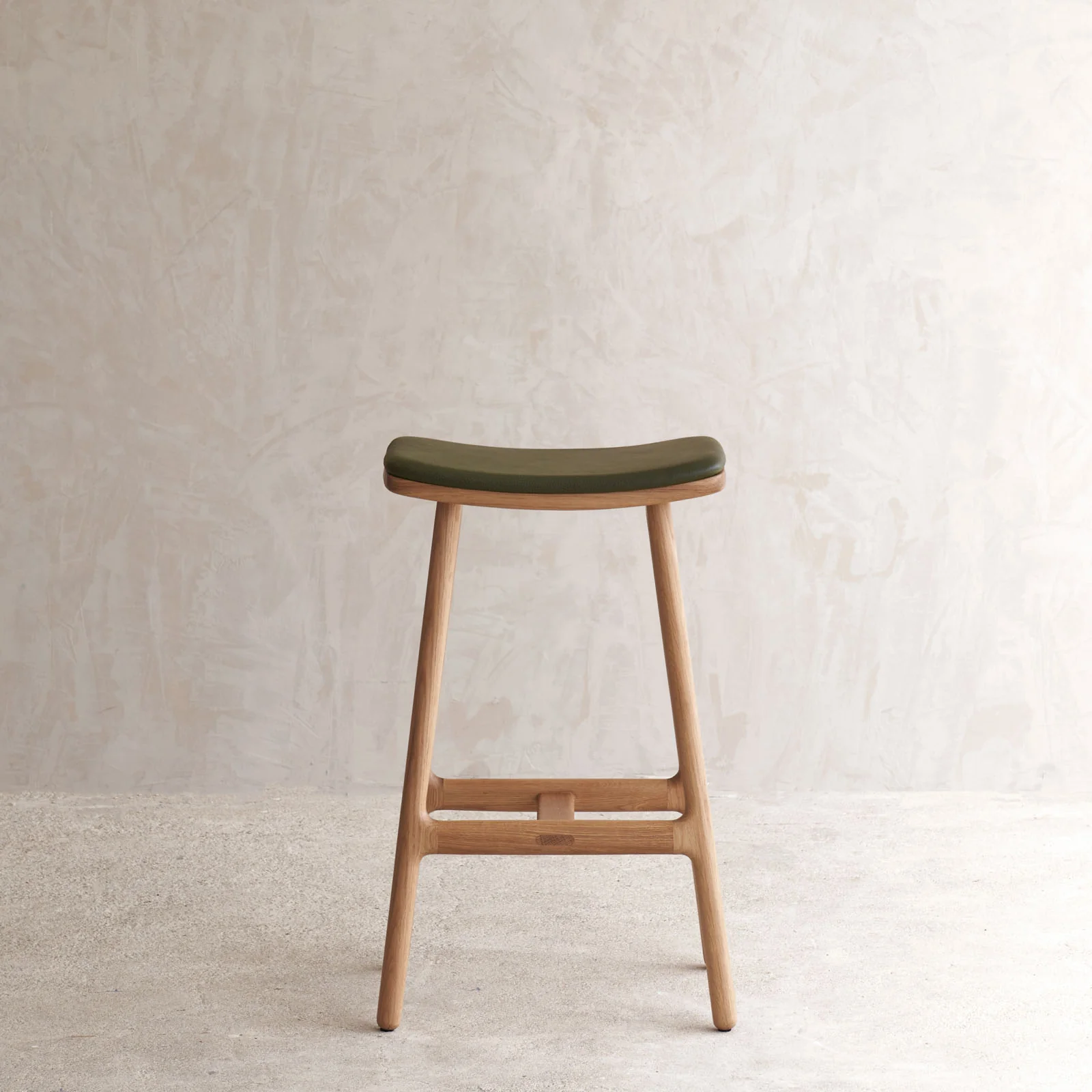 Odd Counter Stool | Oak Frame - Bespoke Leather - Image 5
