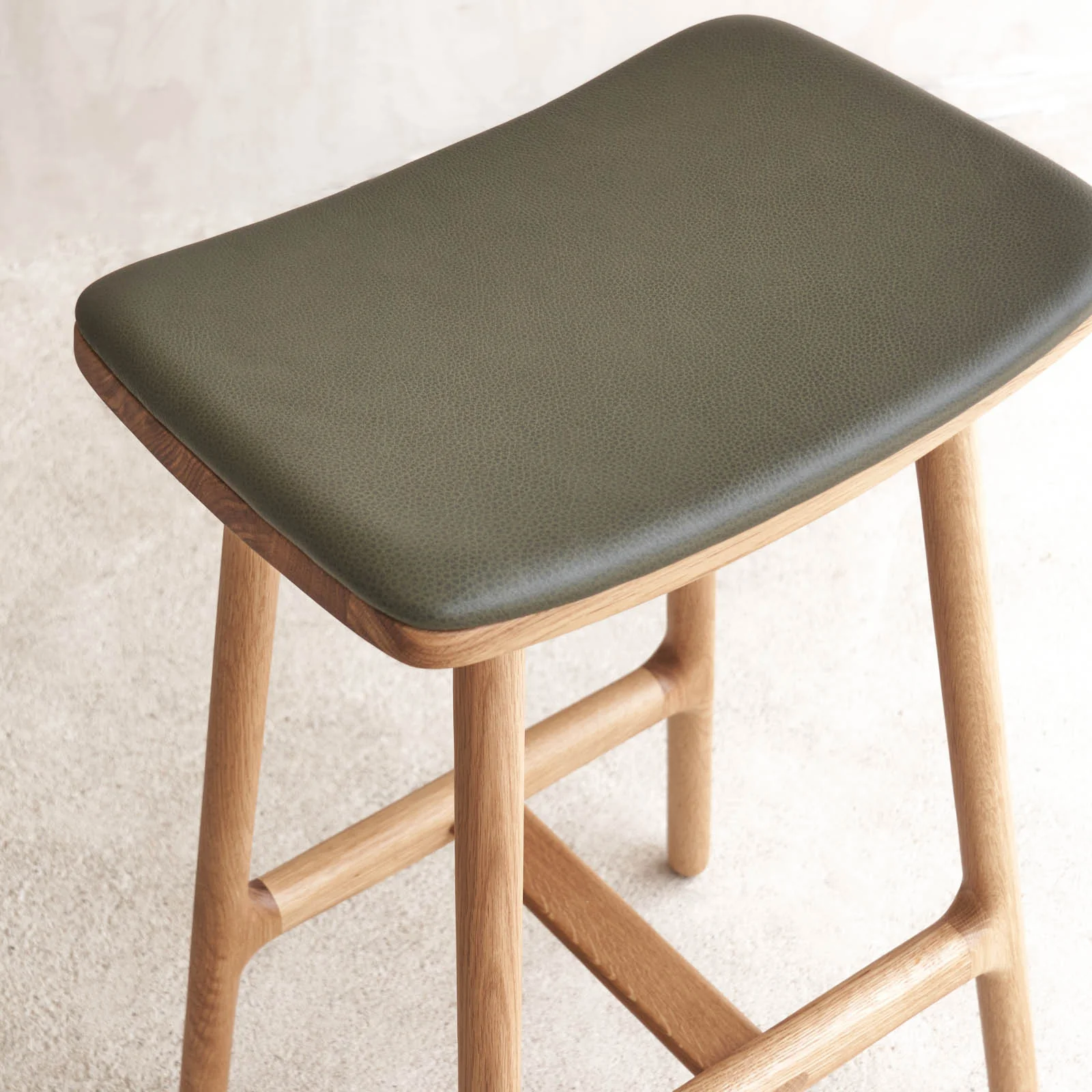Odd Counter Stool | Oak Frame - Bespoke Leather - Image 6