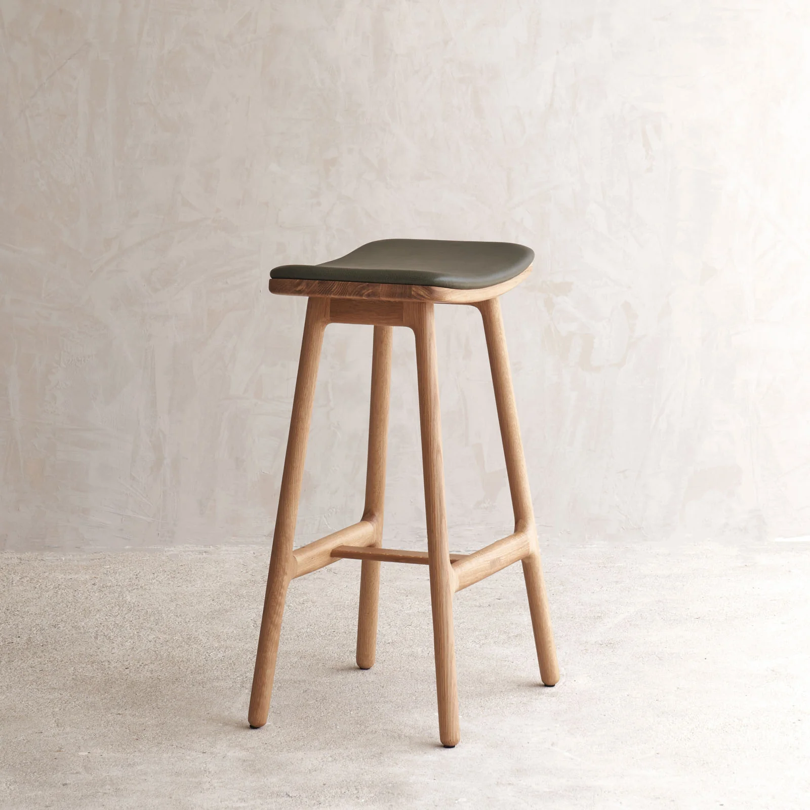 Odd Counter Stool | Oak Frame - Bespoke Leather - Image 7