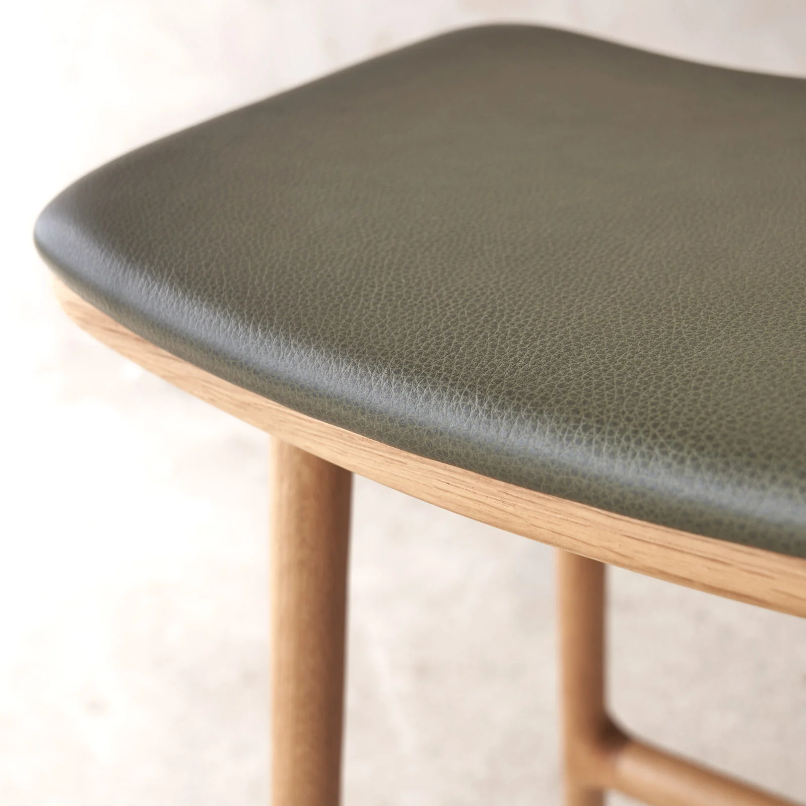 Odd Counter Stool | Oak Frame - Bespoke Leather - Image 8