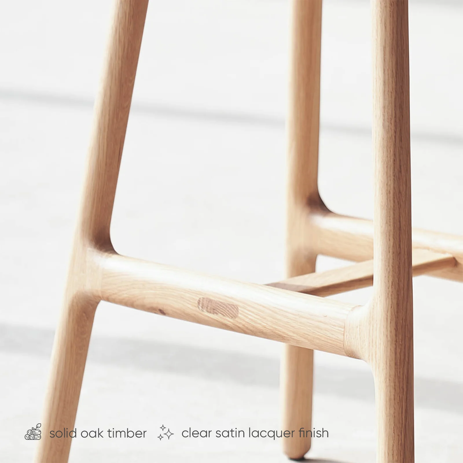 Odd Leather Counter Stool | Oak Frame - Pecan - Image 3