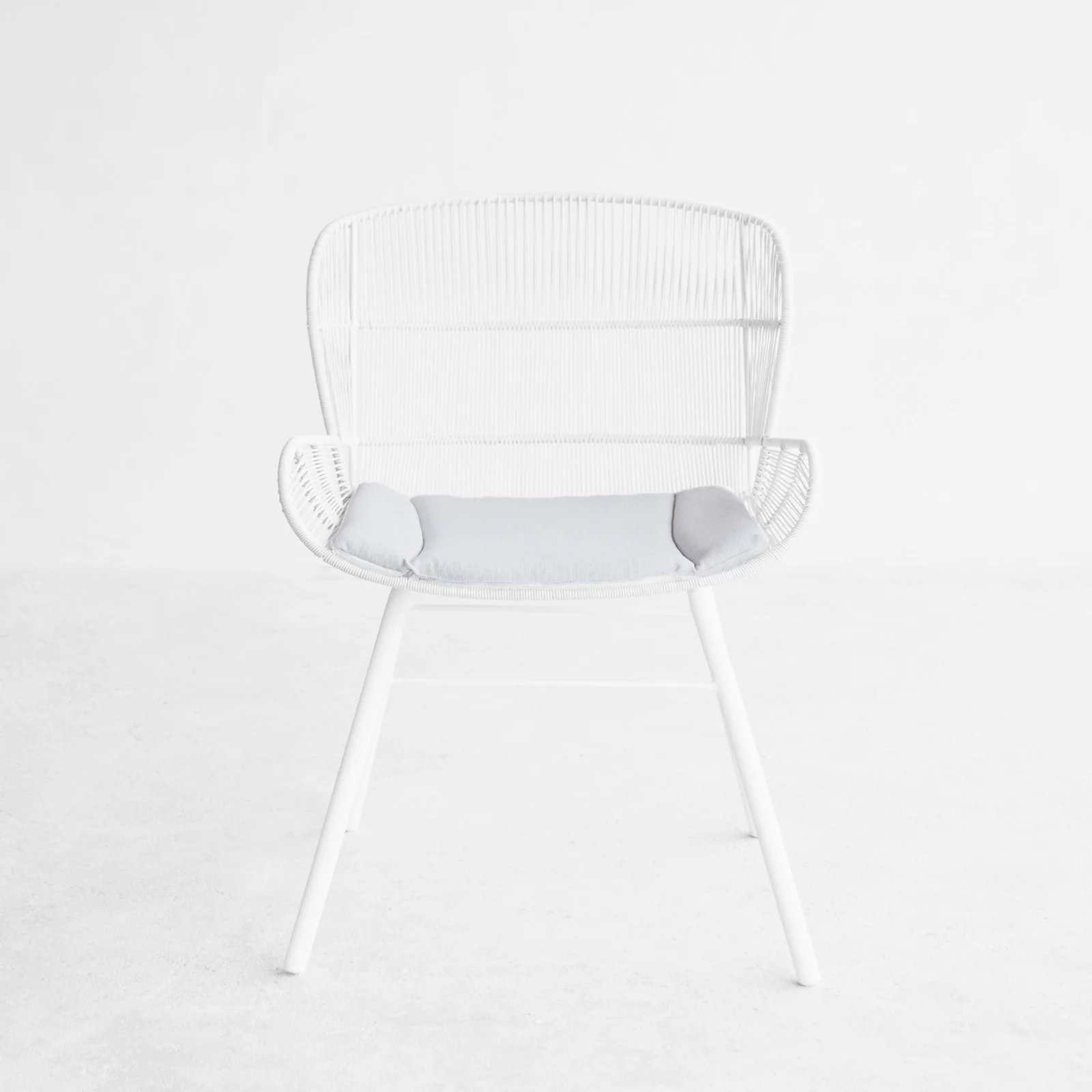 Rose Outdoor Dining Chair Seat Cushion | Light Grey