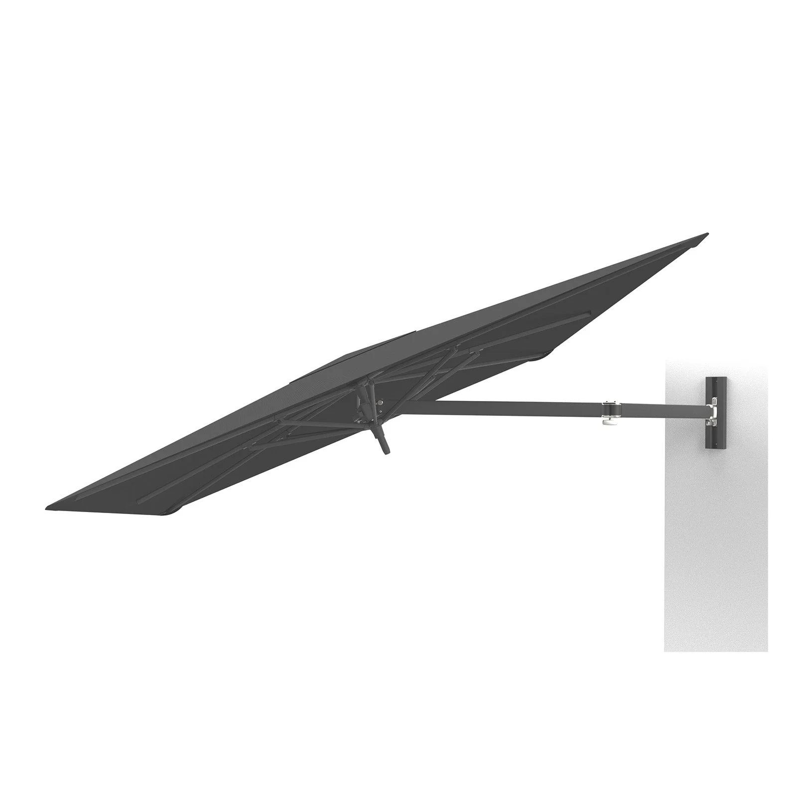 Paraflex UX Wall-Mounted Umbrella | Full Black (2.3m) - Image 2
