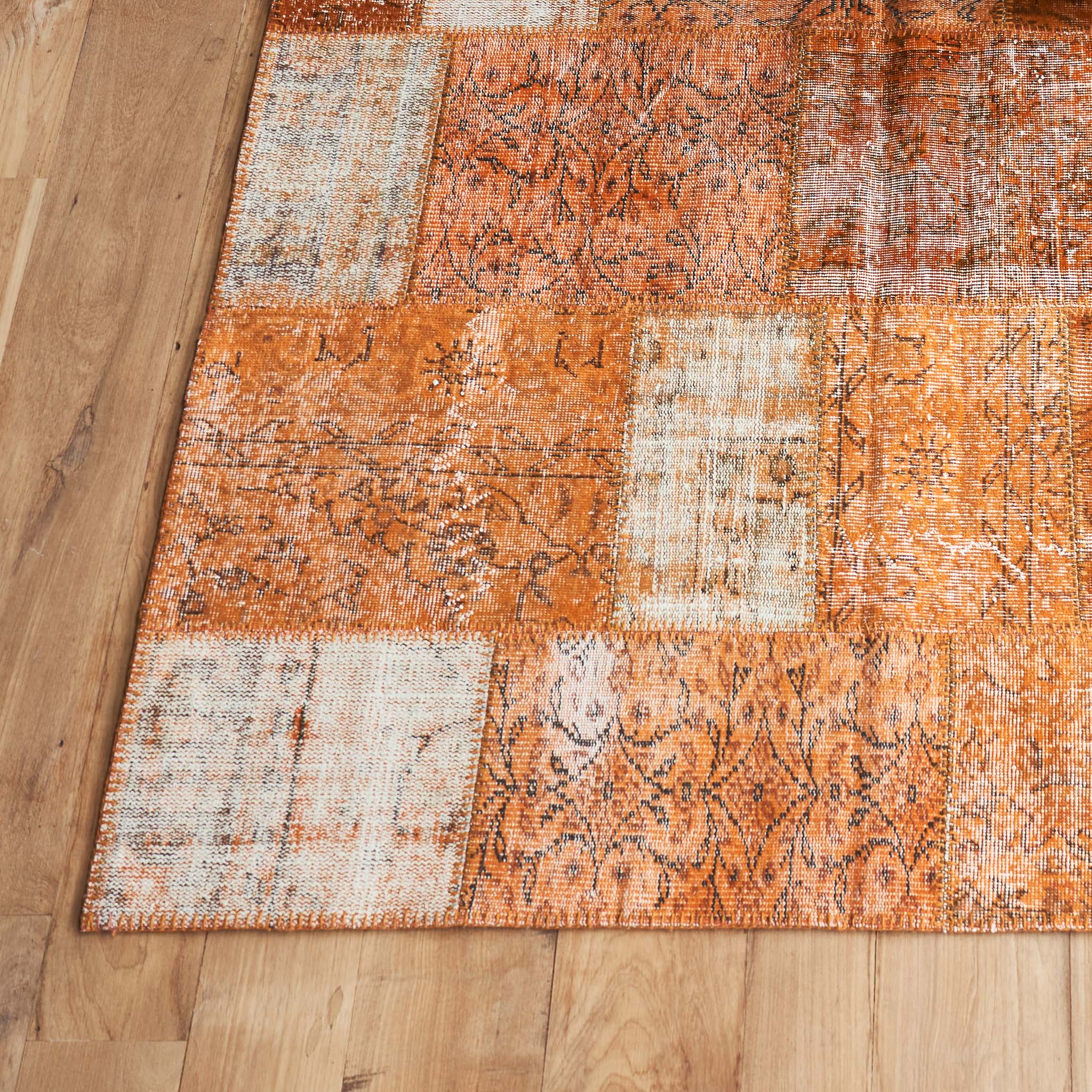 Patchwork Rug | Rustic Orange W143 x L276cm - Image 3