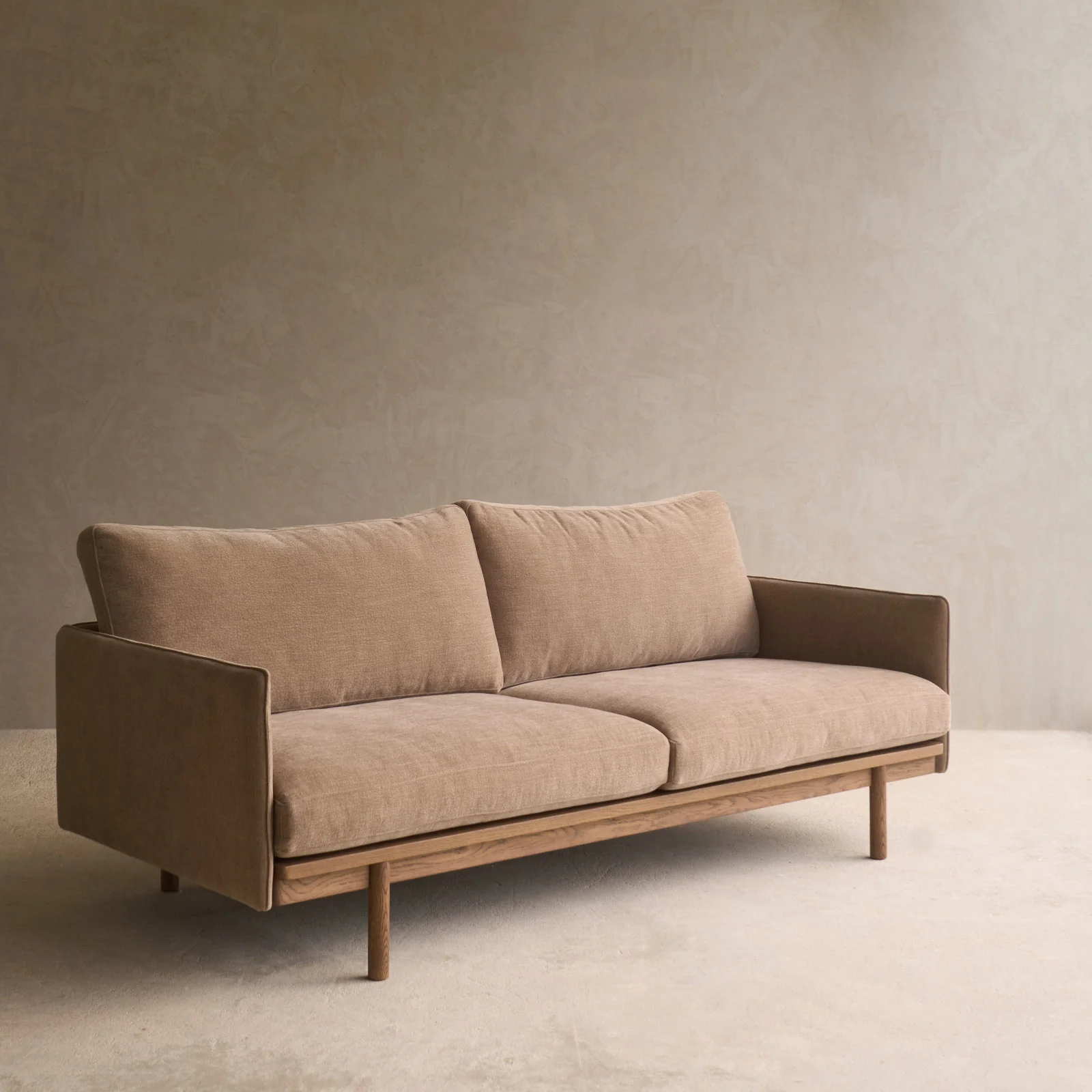 Pensive 2.5 Seater Fabric Sofa | Latte Oak - Harvest - Image 6