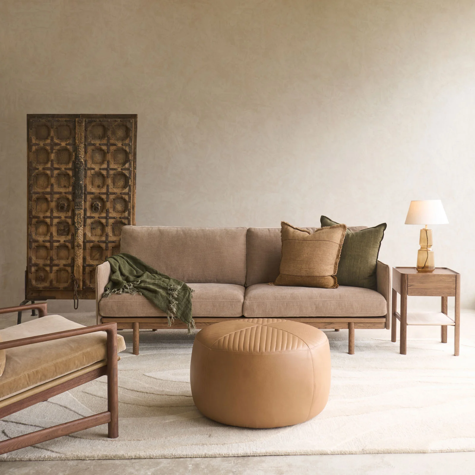 Pensive 2.5 Seater Fabric Sofa | Latte Oak - Harvest - Image 9