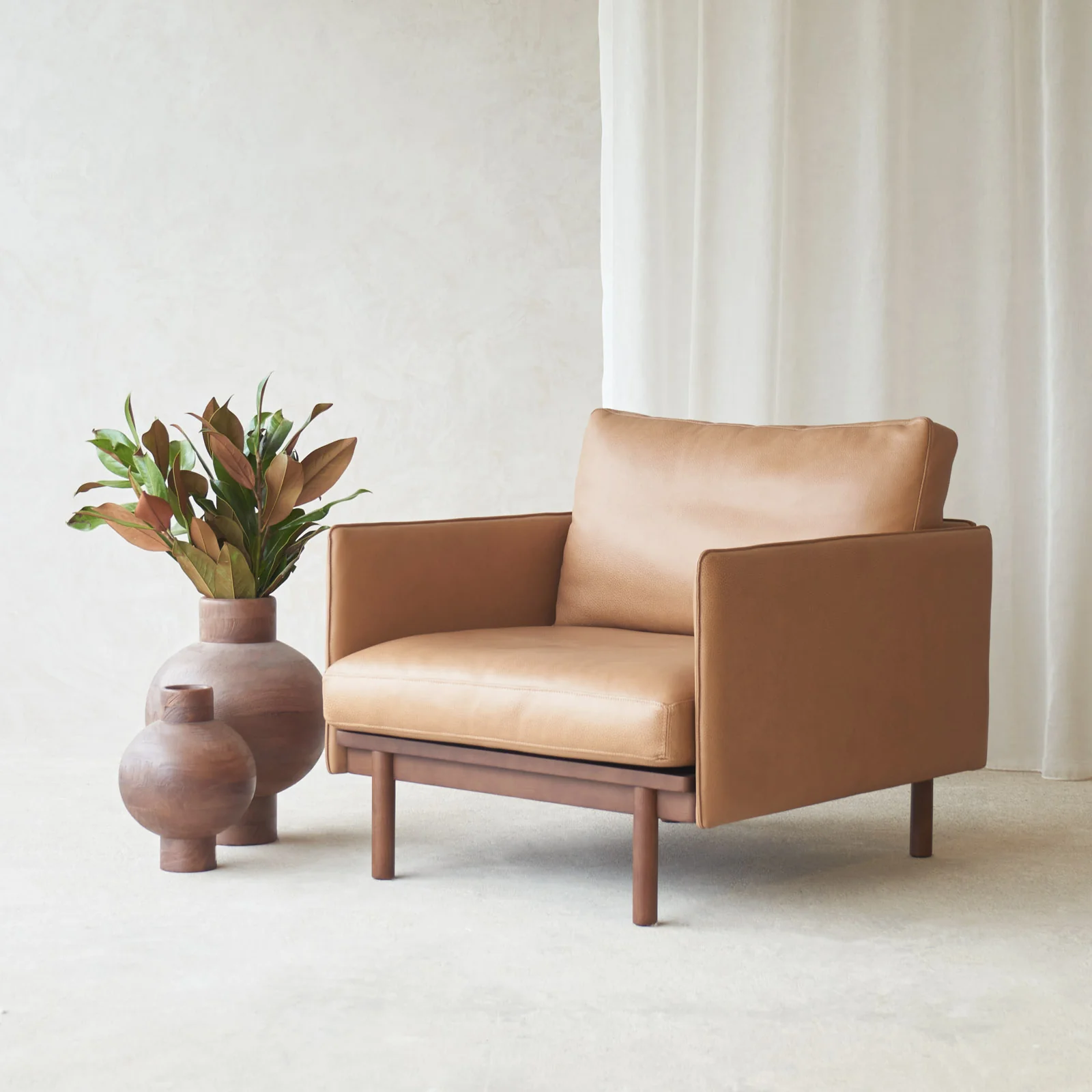 Pensive Armchair | Oak - Bespoke Leather - Image 3