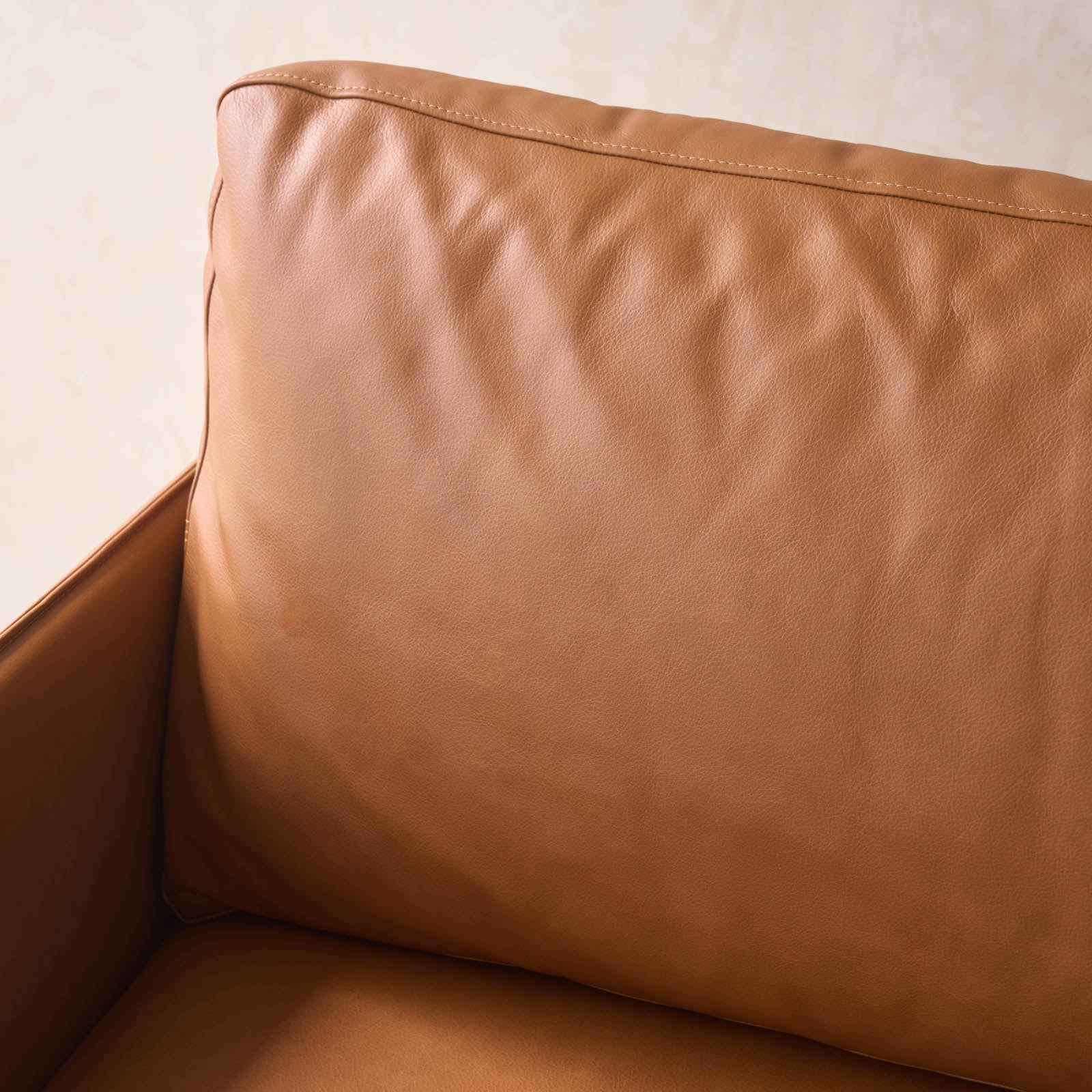 Pensive Leather Sofa | Espresso Oak Frame - Saddle - Image 2
