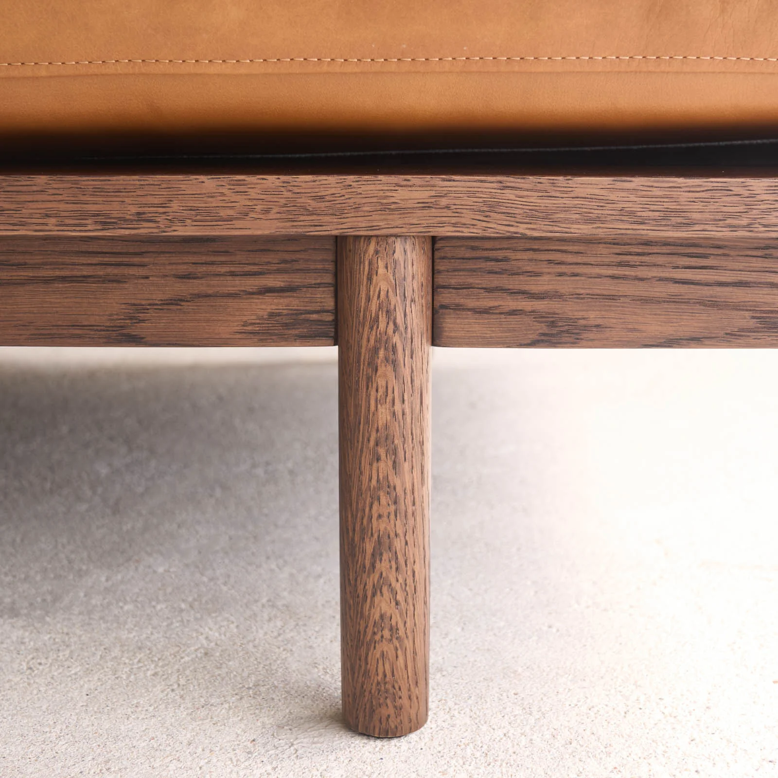 Pensive Leather Sofa | Espresso Oak Frame - Saddle - Image 5