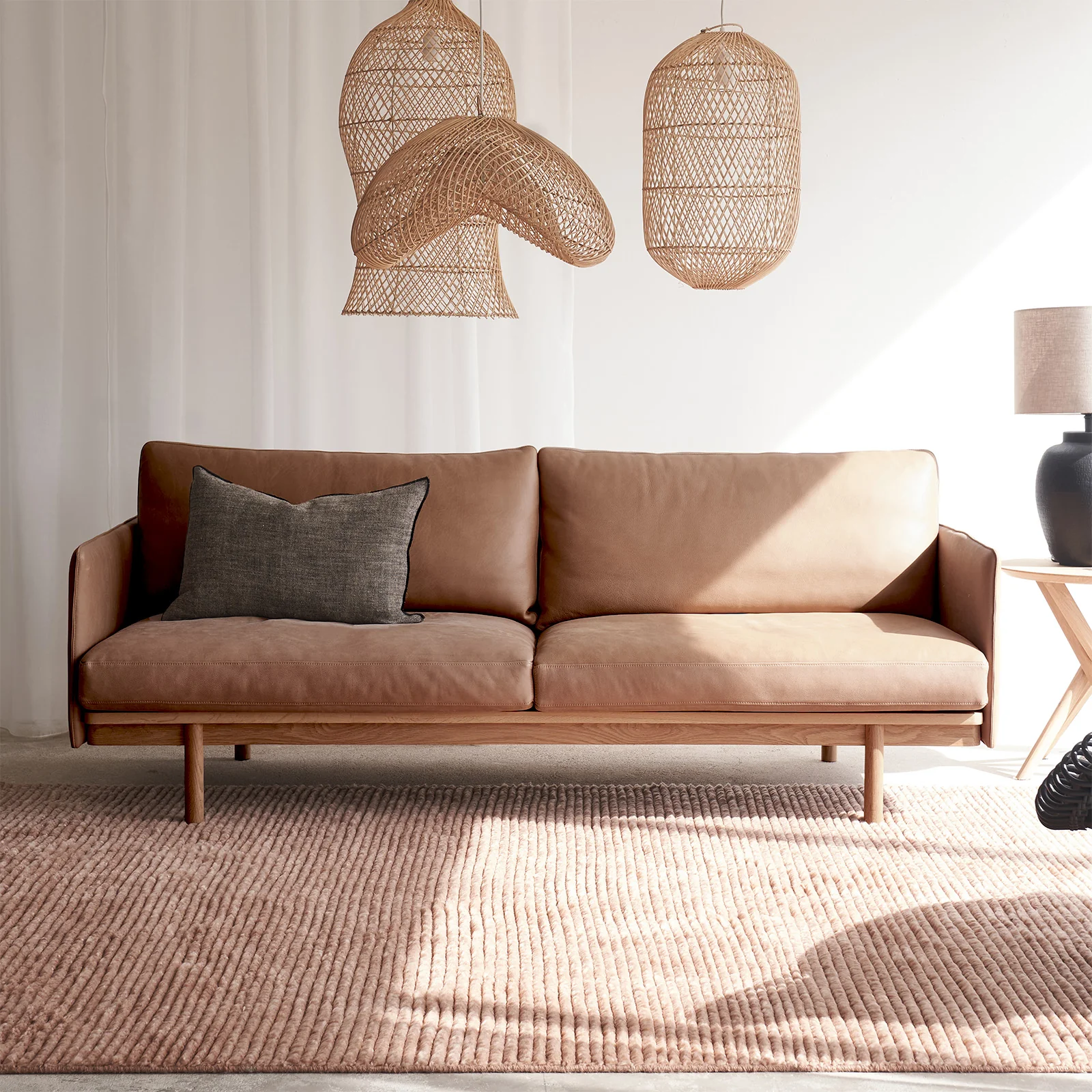 Pensive 2.5 & 3.5 Seater Leather Sofa | Pecan - Image 3