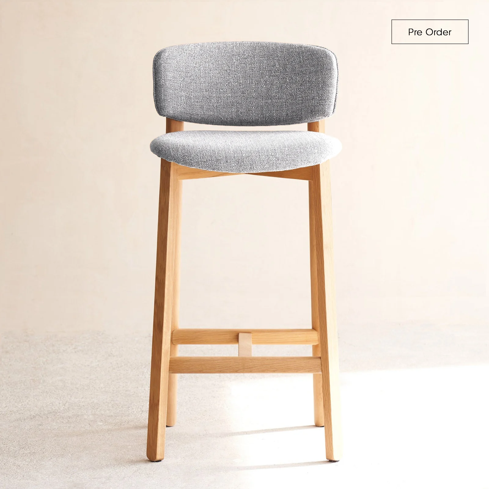 Pinta Bar Stool | Oak Frame - Bespoke Fabric