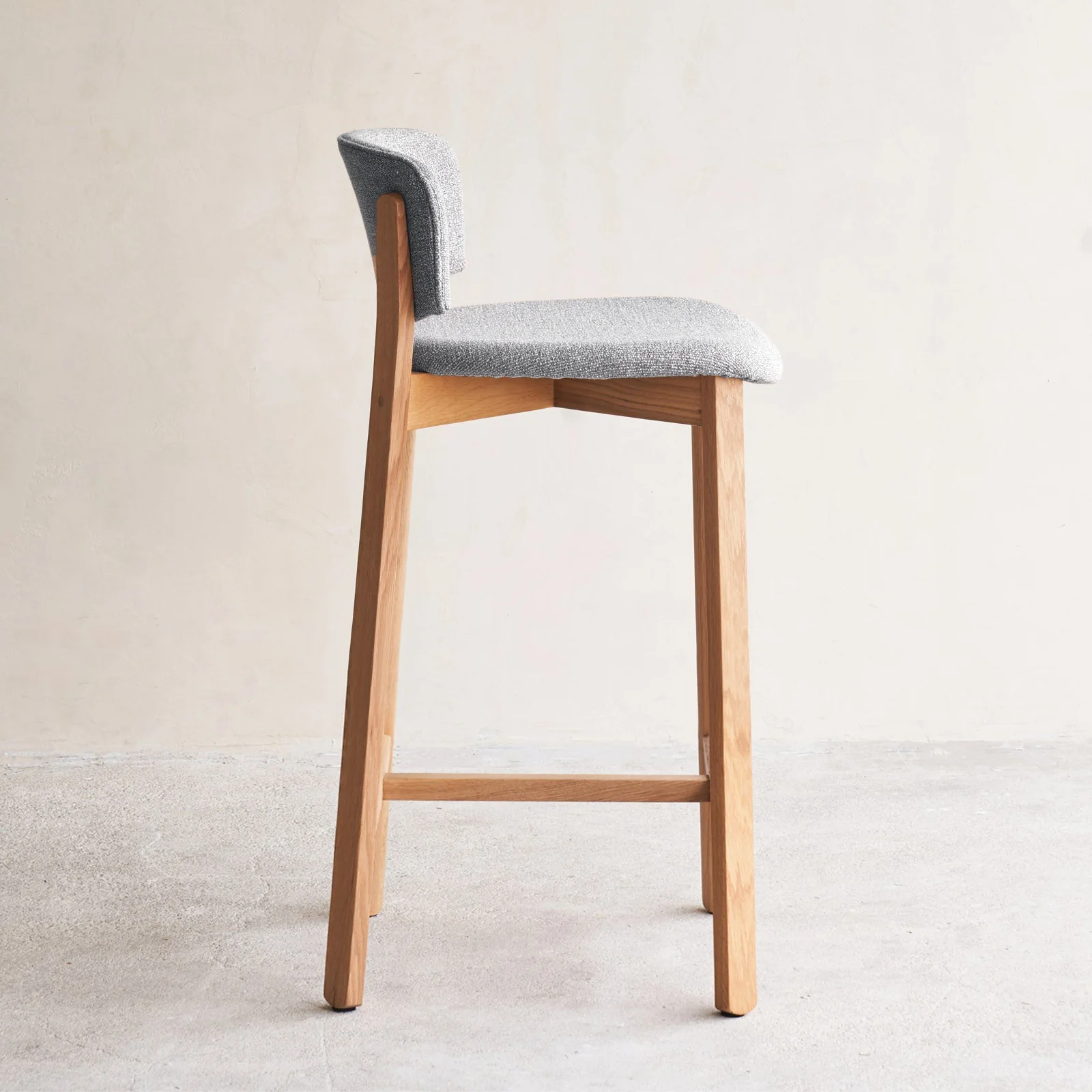 Pinta Bar Stool | Oak Frame - Bespoke Fabric - Image 3