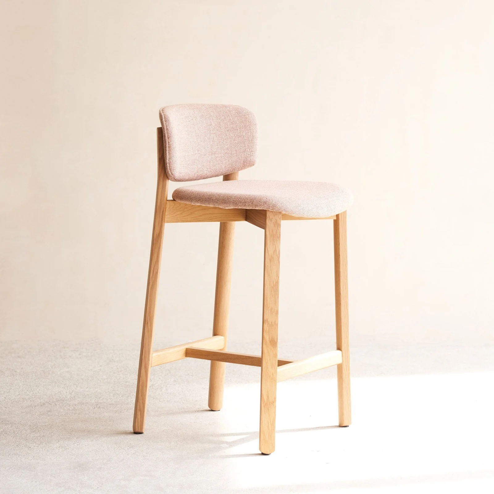 Pinta Fabric Counter Stool | Oak Frame - Cat's Paw - Image 4
