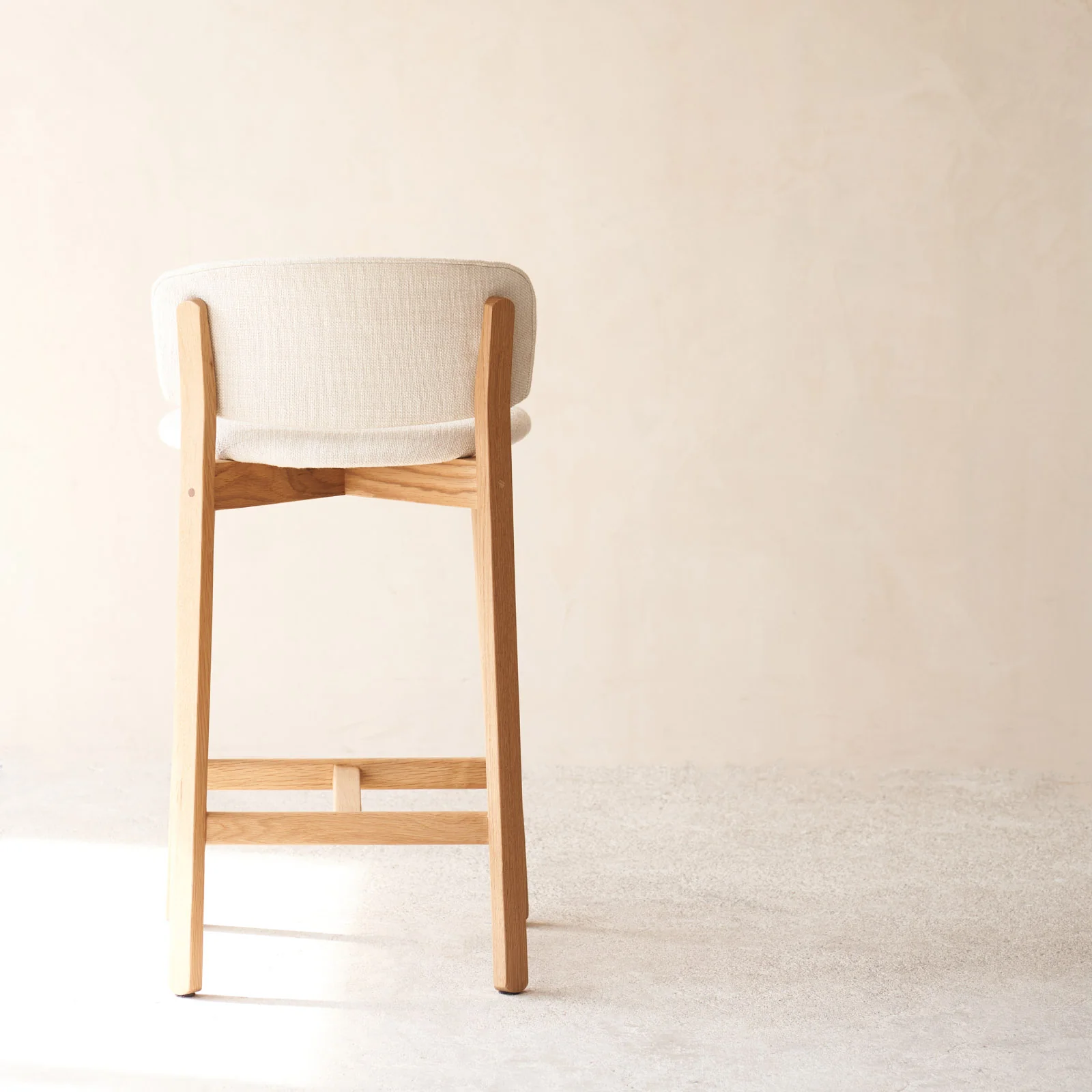 Pinta Fabric Counter Stool | Oak Frame - Gesso - Image 6