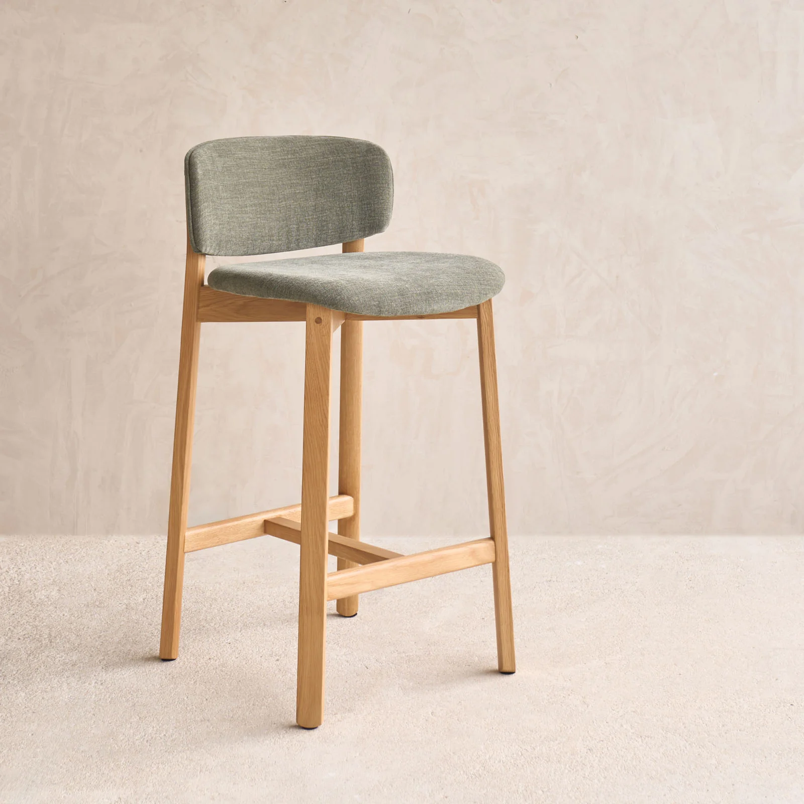 Pinta Fabric Counter Stool | Oak Frame - Grenada - Image 3