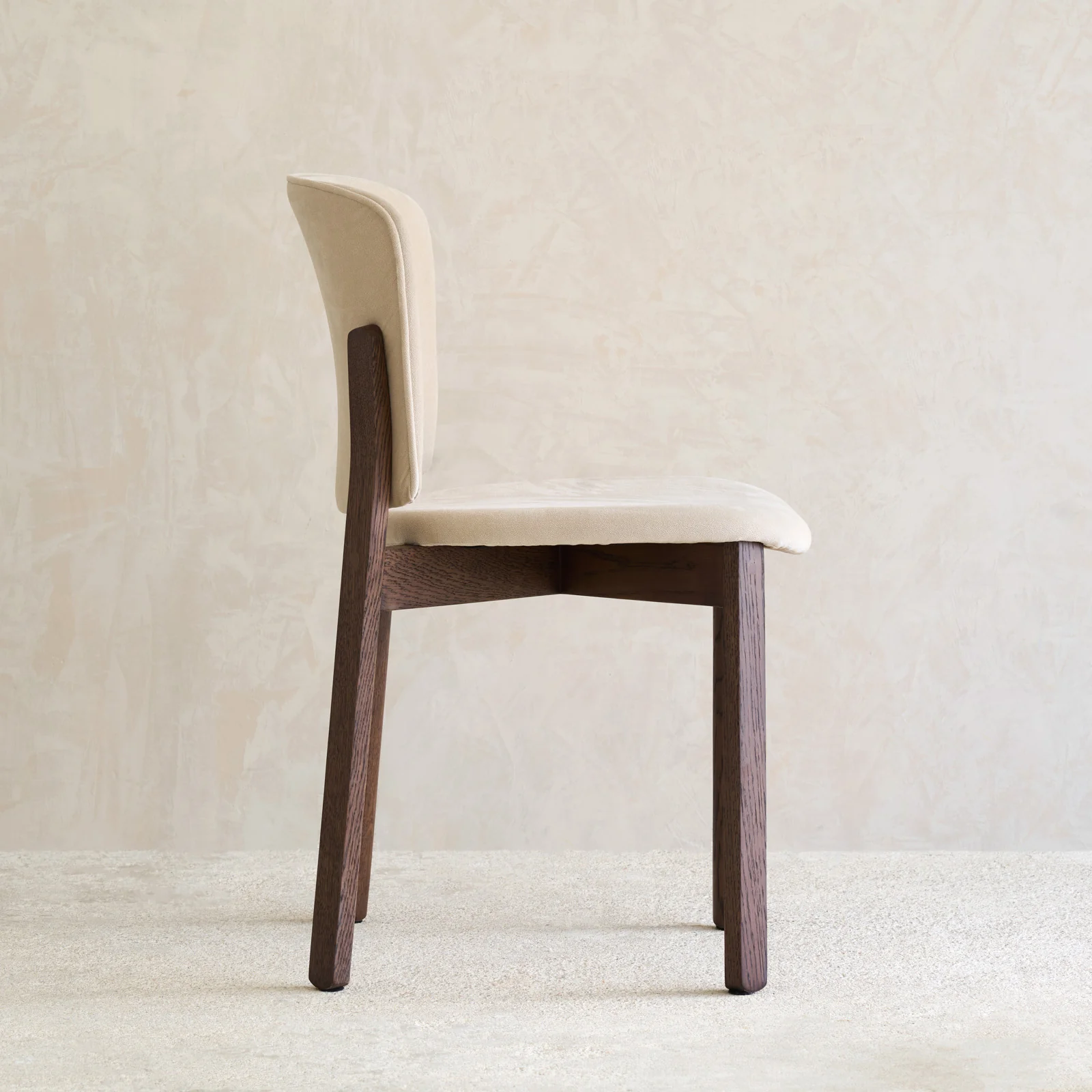 Pinta Fabric Dining Chair | Espresso Oak Frame - Ecru - Image 4