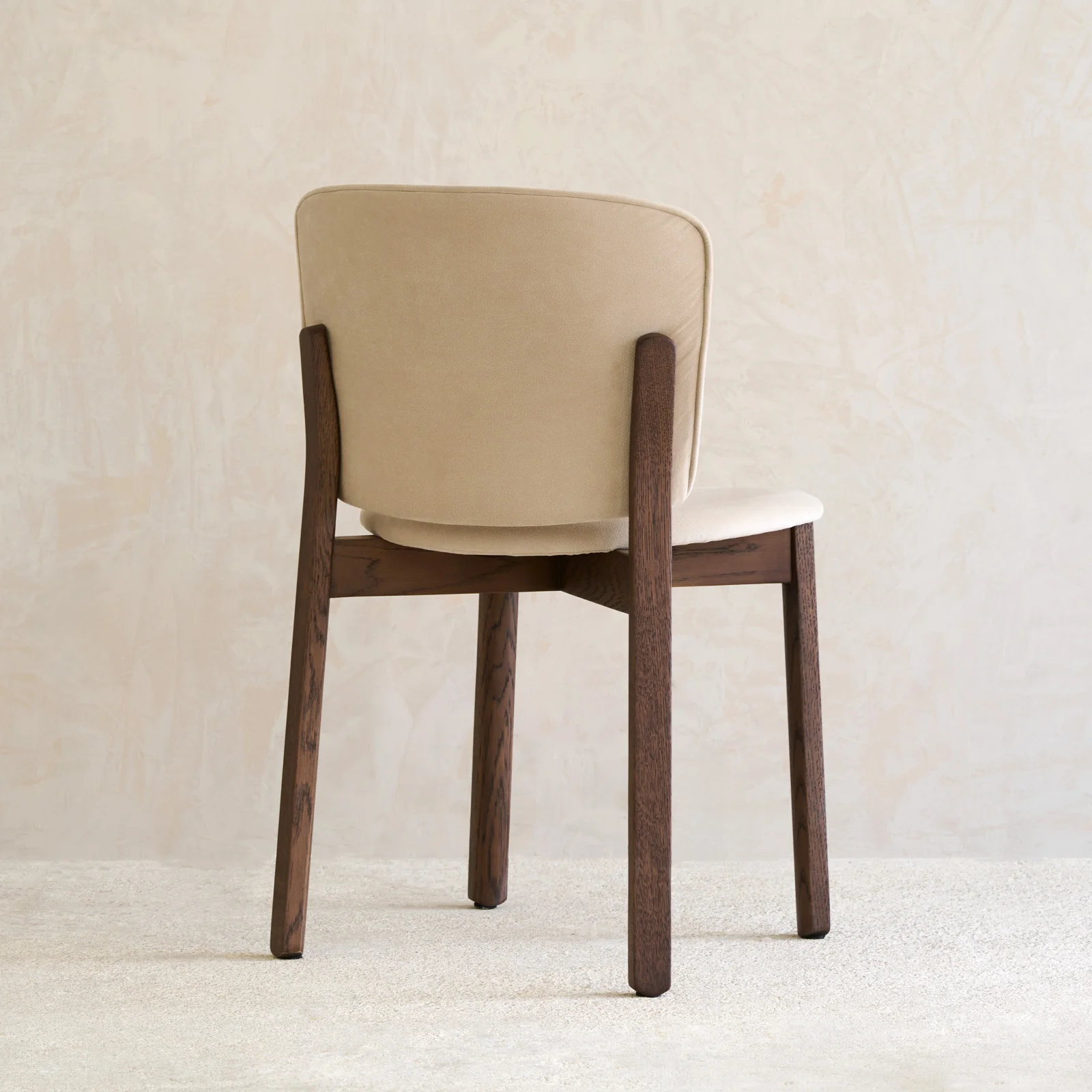 Pinta Fabric Dining Chair | Espresso Oak Frame - Ecru - Image 6