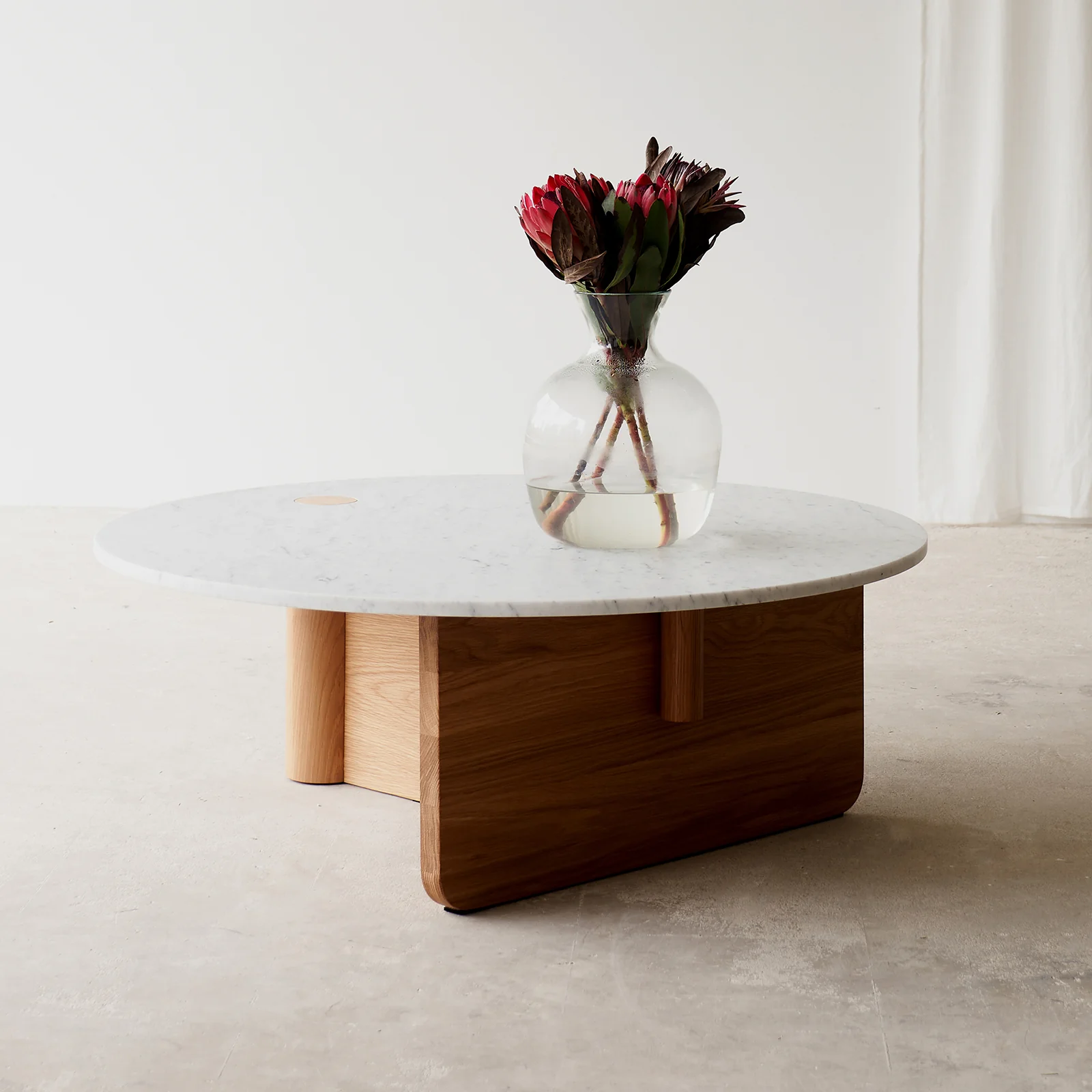 Pivot Coffee Table | Marble Top with Oak Base - Image 4