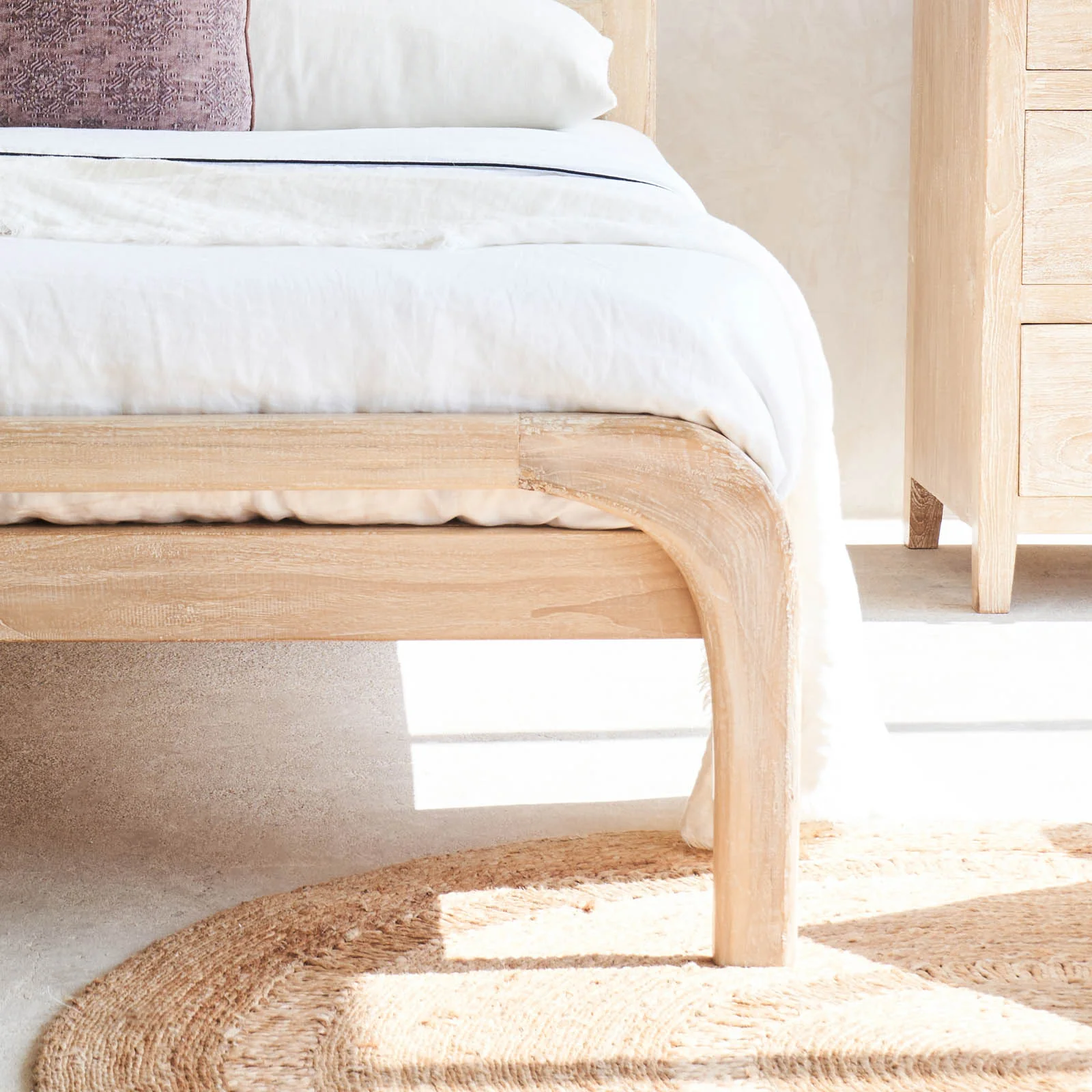 Plough Bed Frame | Teak - Whitewash (Single) - Image 3