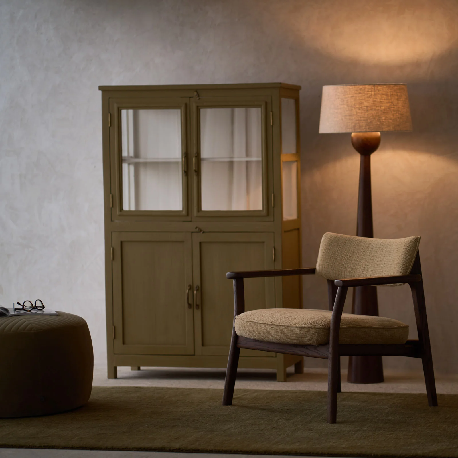 Poise Fabric Armchair | Espresso Oak Frame - Toffee - Image 11