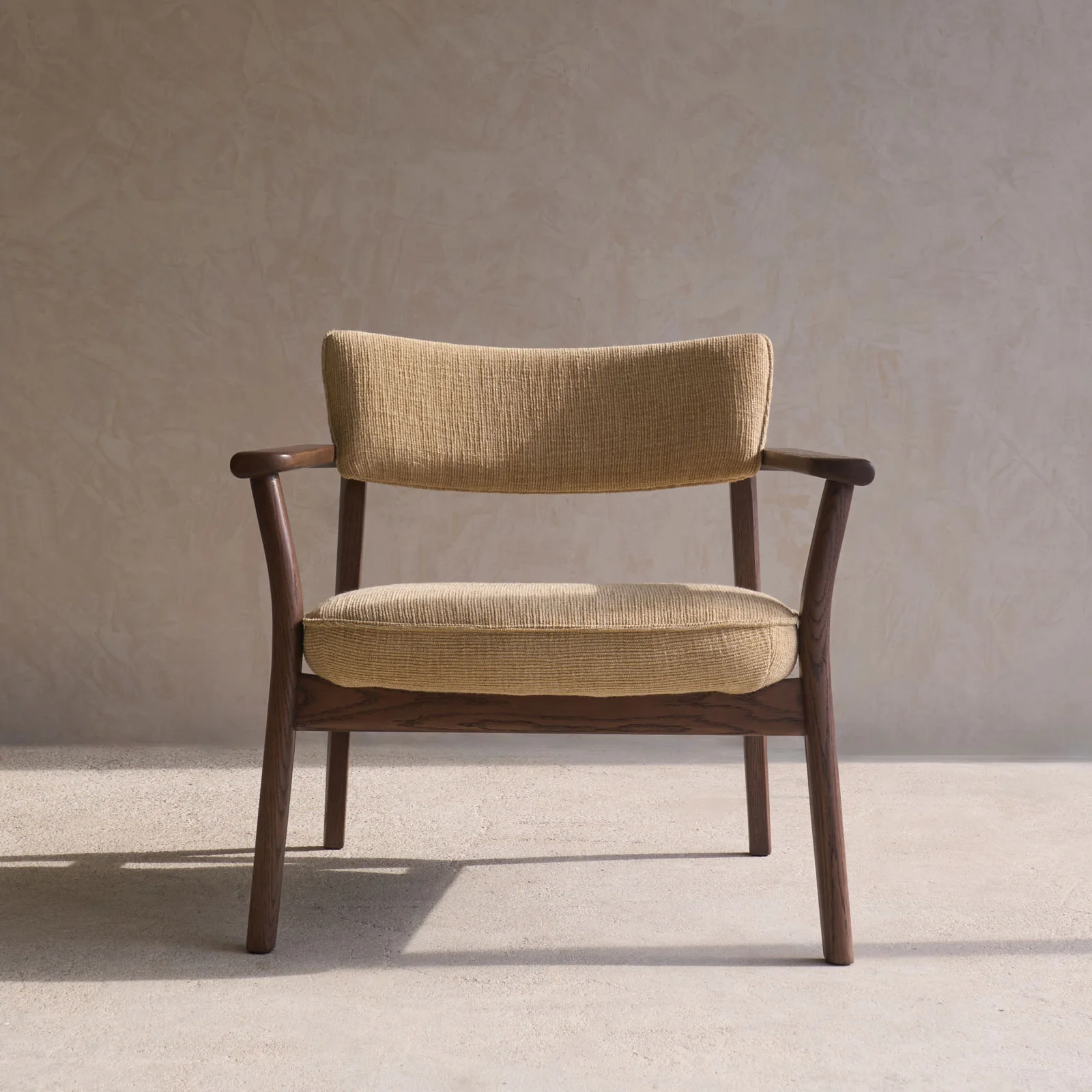 Poise Fabric Armchair | Espresso Oak Frame - Toffee - Image 3