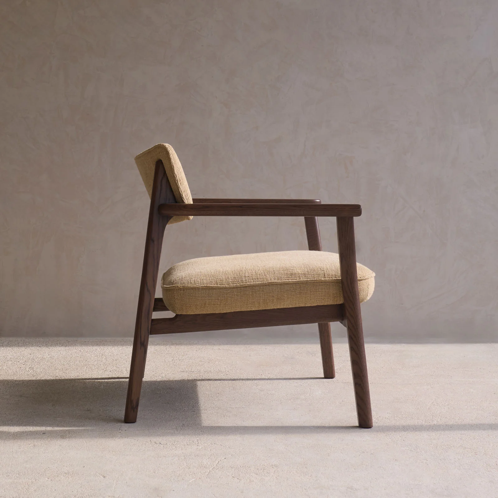 Poise Fabric Armchair | Espresso Oak Frame - Toffee - Image 4