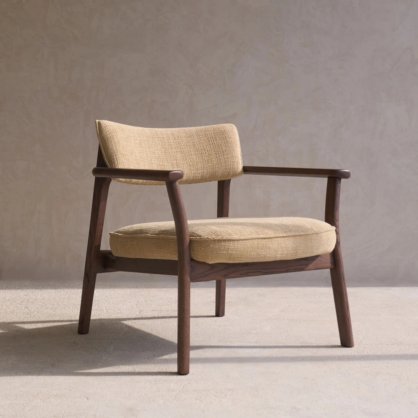 Poise Fabric Armchair | Espresso Oak Frame - Toffee - Image 5