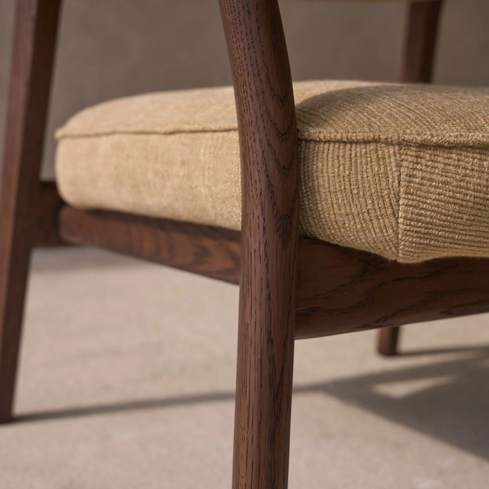 Poise Fabric Armchair | Espresso Oak Frame - Toffee - Image 9