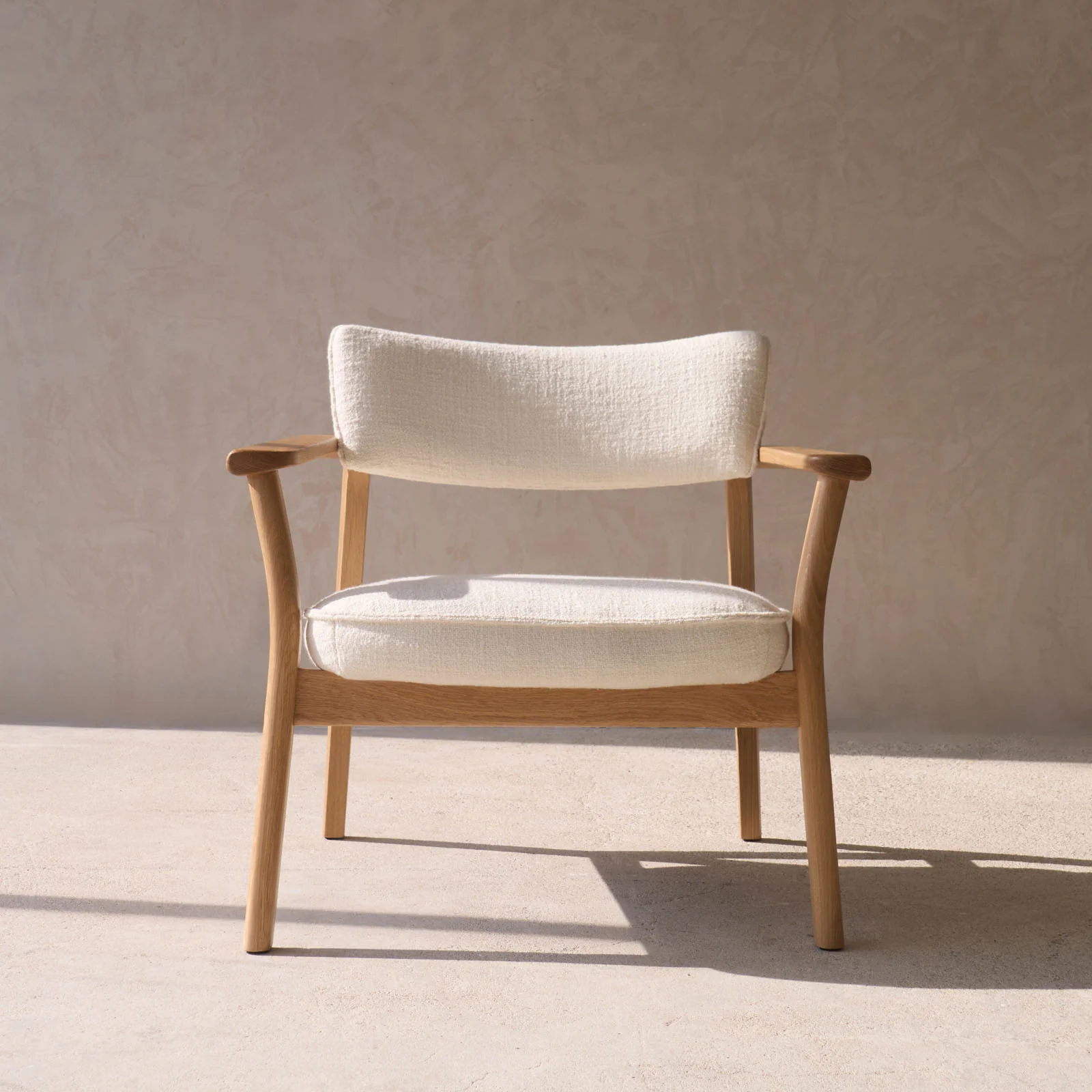 Poise Fabric Armchair | Oak Frame - Panna Cotta - Image 3