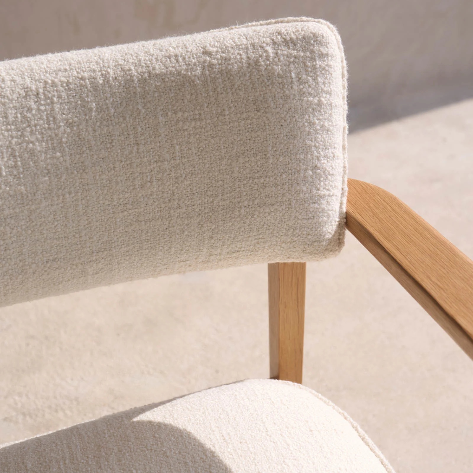 Poise Fabric Armchair | Oak Frame - Panna Cotta - Image 6