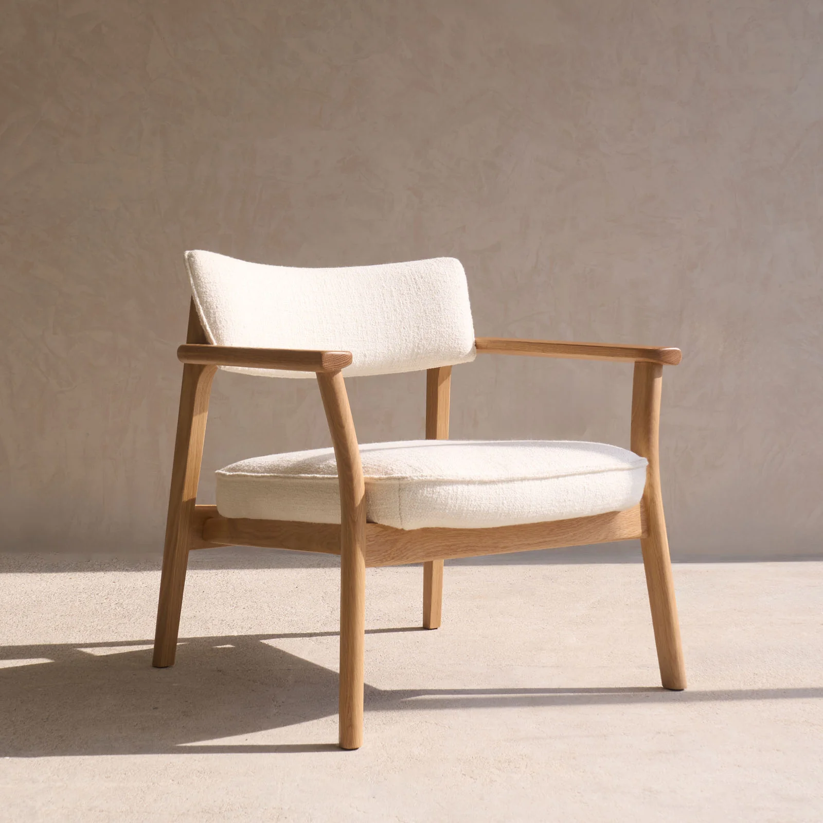 Poise Fabric Armchair | Oak Frame - Panna Cotta - Image 7