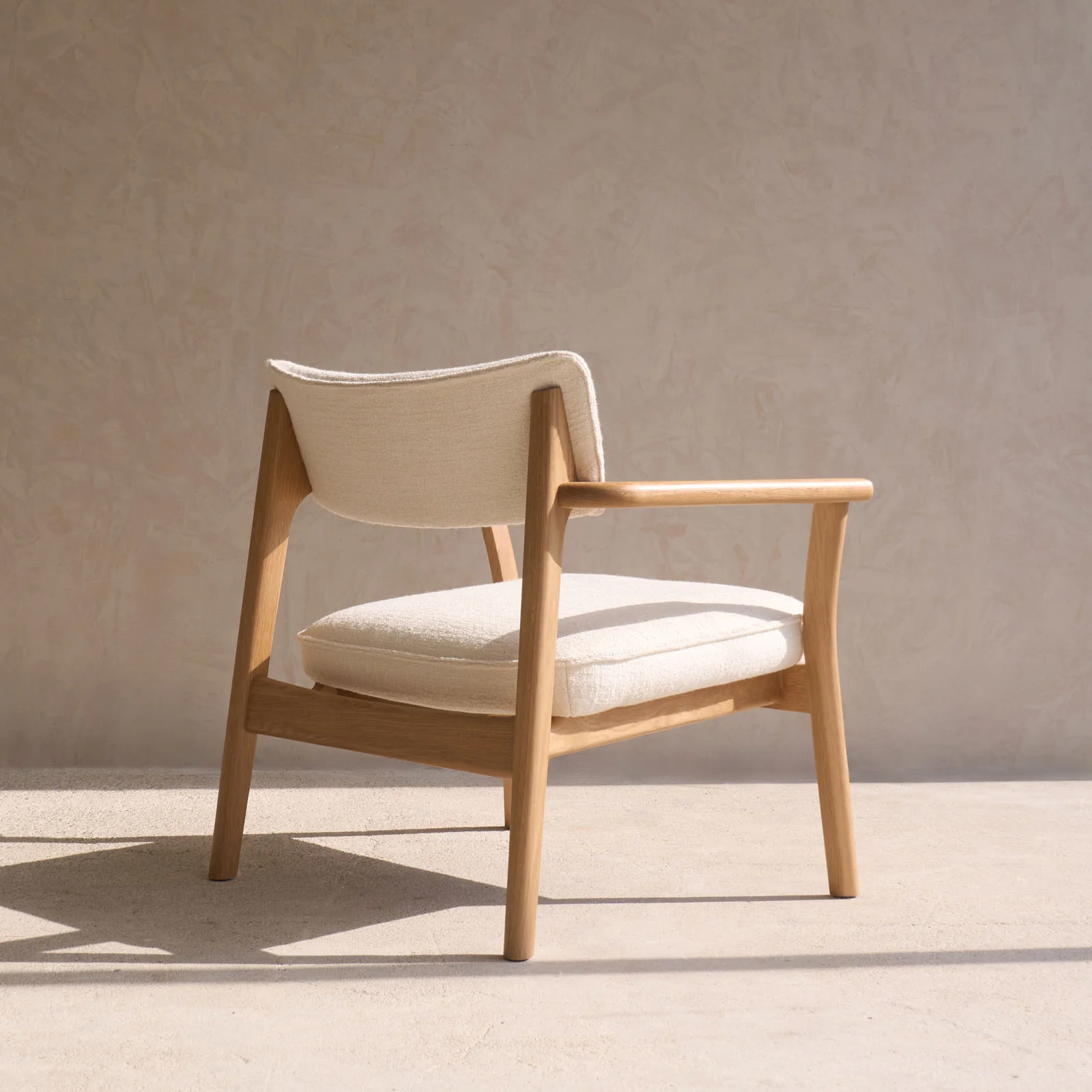 Poise Fabric Armchair | Oak Frame - Panna Cotta - Image 9