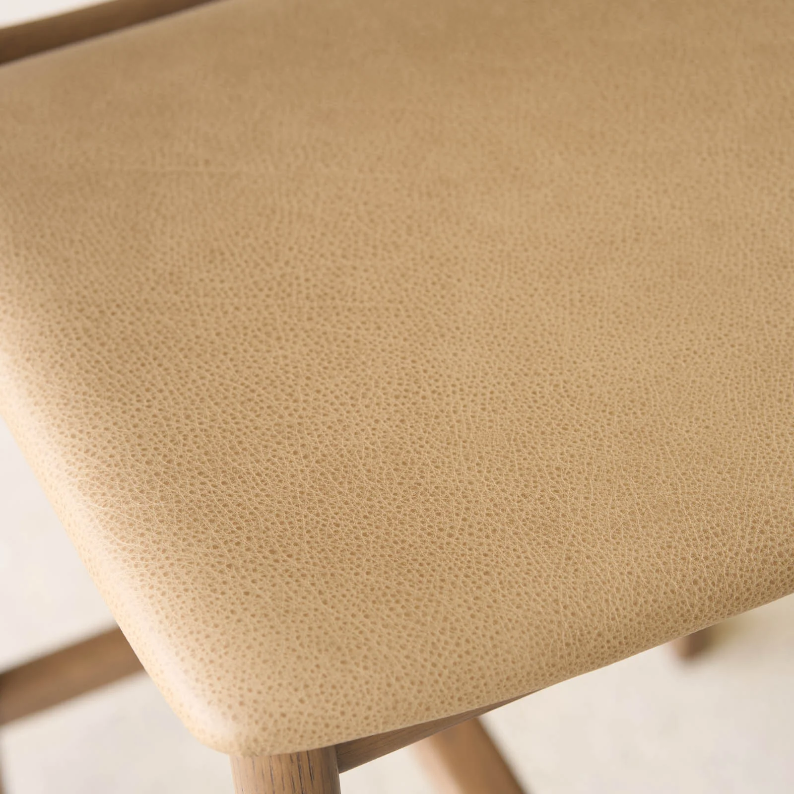 Poise Leather Counter Stool | Latte Oak Frame - Arena - Image 4